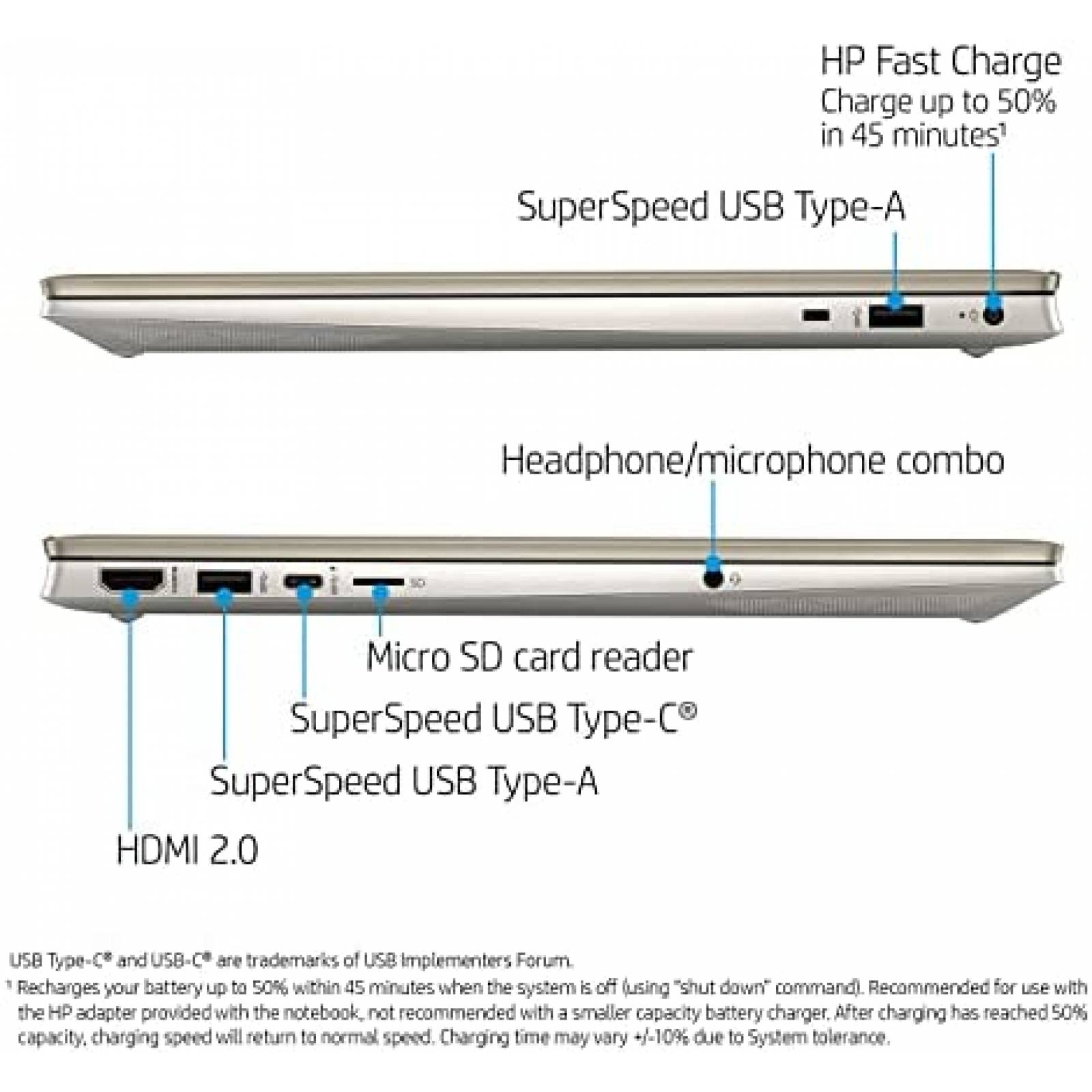 Laptop HP Pavillion 15.6" Intel i5 16GB 1TB -Plata