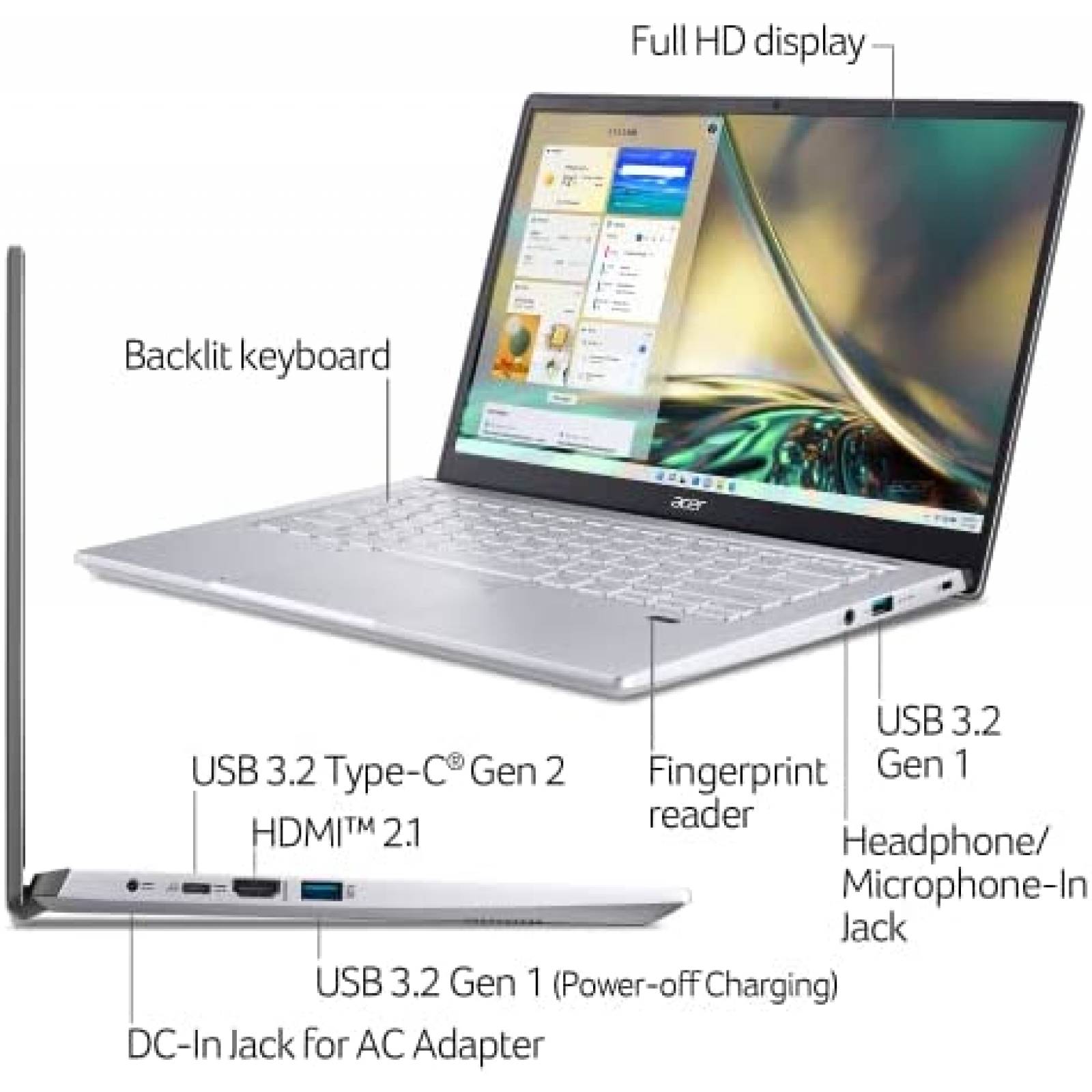 Laptop Acer Swift X SFX14-42G-R607 R7 16GB 512GB RTX 3050 Ti