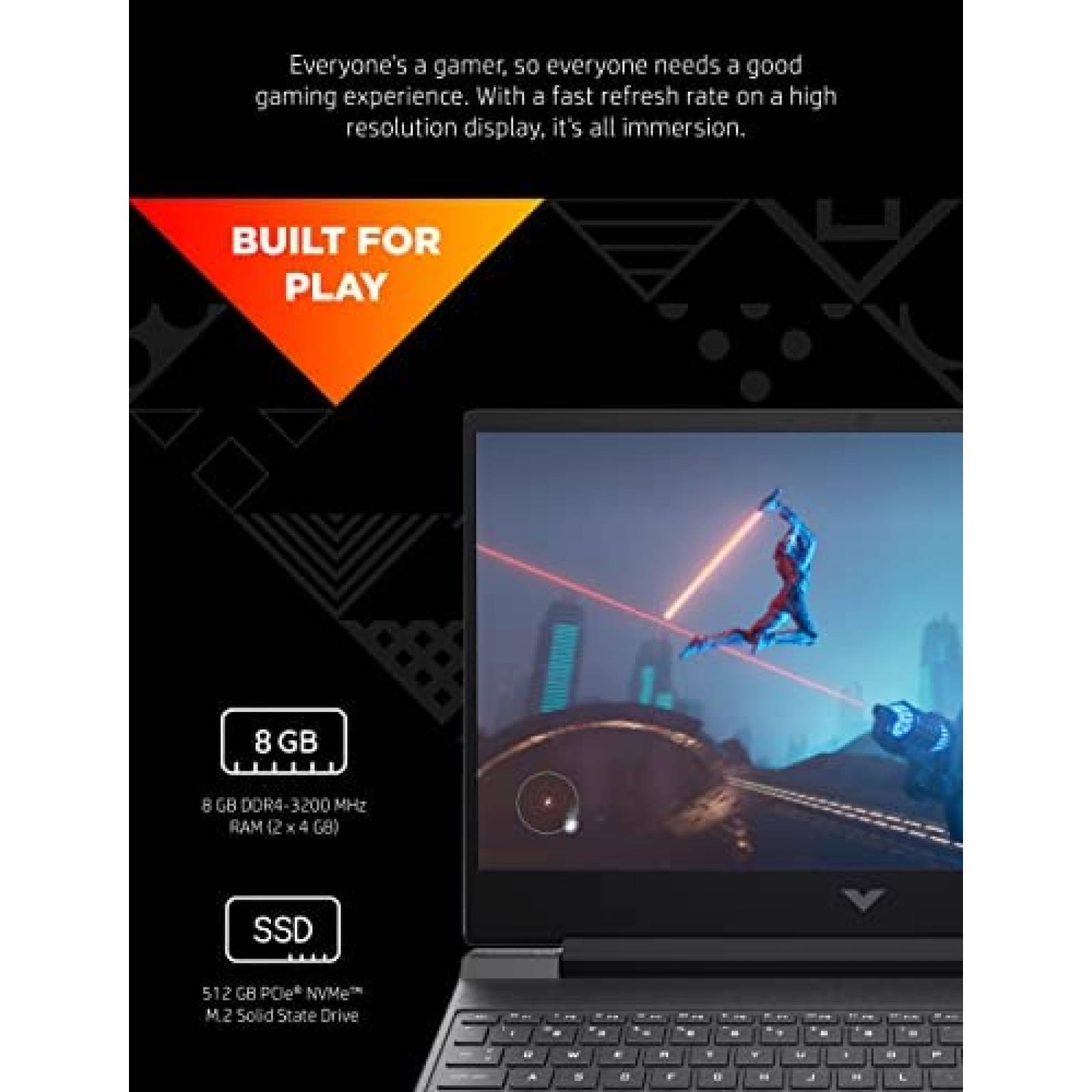 Laptop Gamer HP Victus 15.6'' Intel i5 GeForce RTX 8 GB