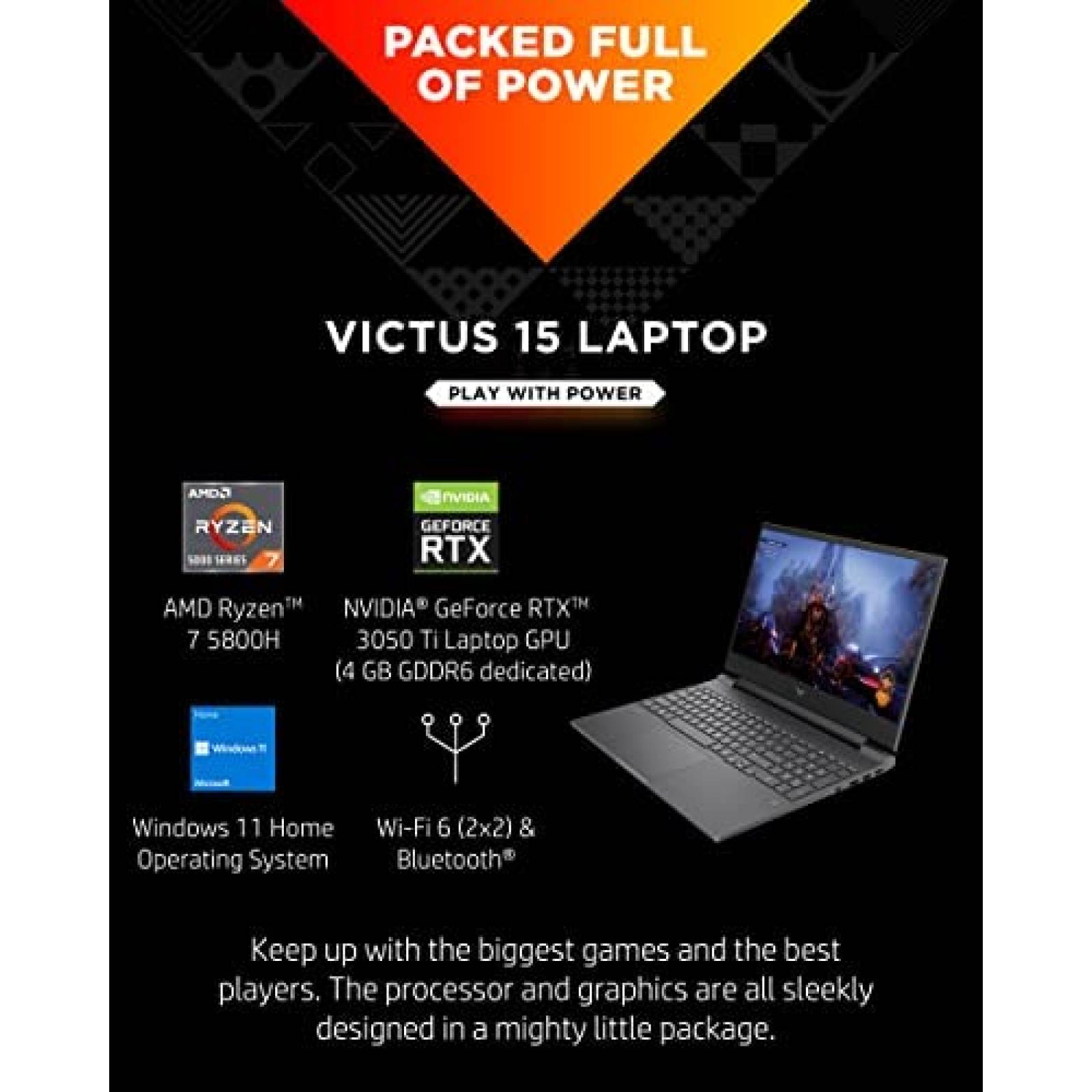 Laptop Gamer HP Victus 15.6'' Ryzen 7 16GB -Plateado