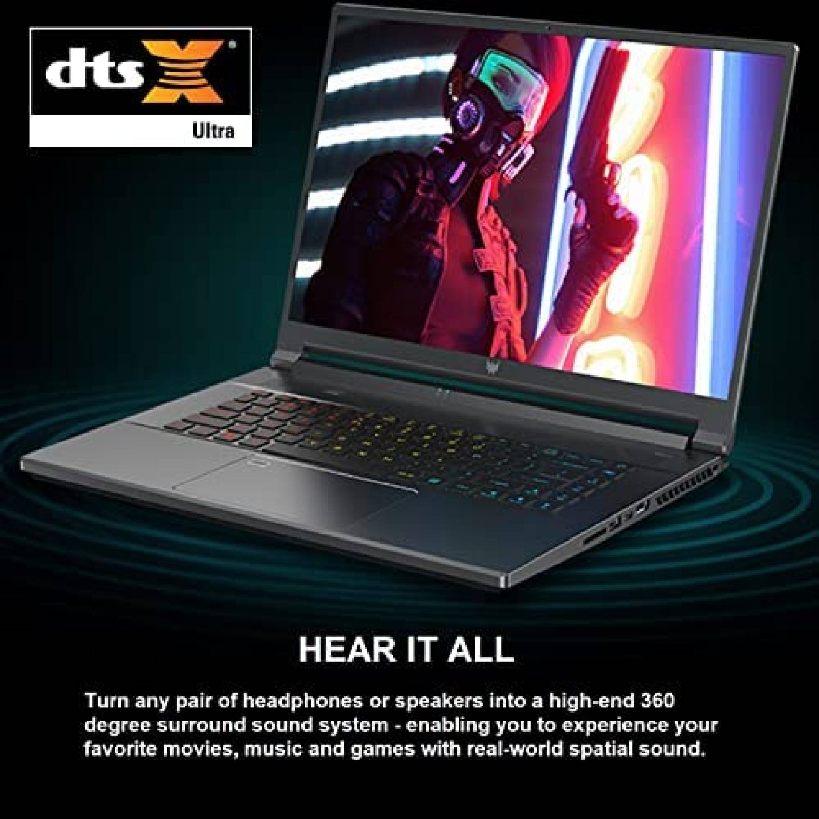 Laptop Gamer ACER 16.3'' Intel i9 RTX 3080 32 GB 1TB