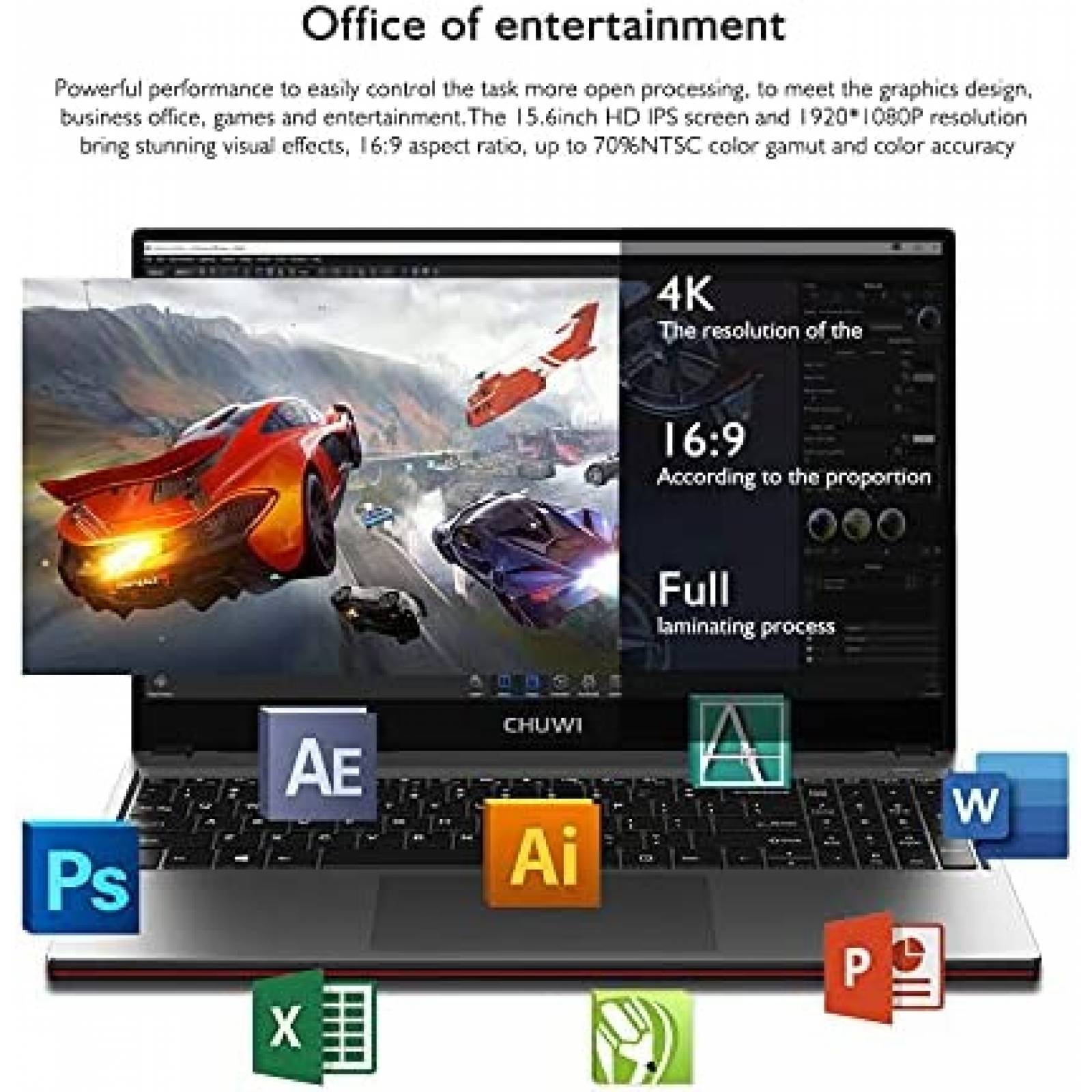 Laptop CHUWI CoreBook 15.6'' i5 8GB RMA 512GB ROM -Gris