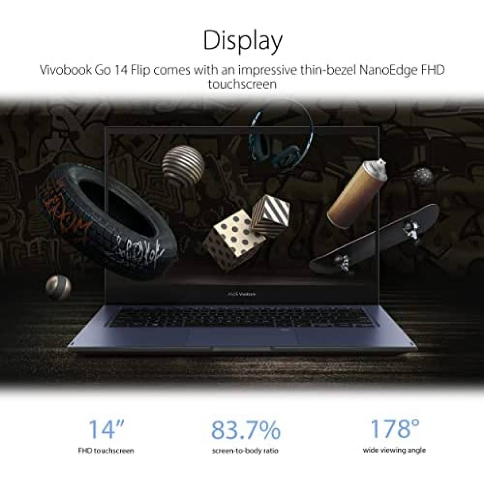 Laptop Gamer Asus VivoBook Go 14'' N4500 4GB 128GB -Azul