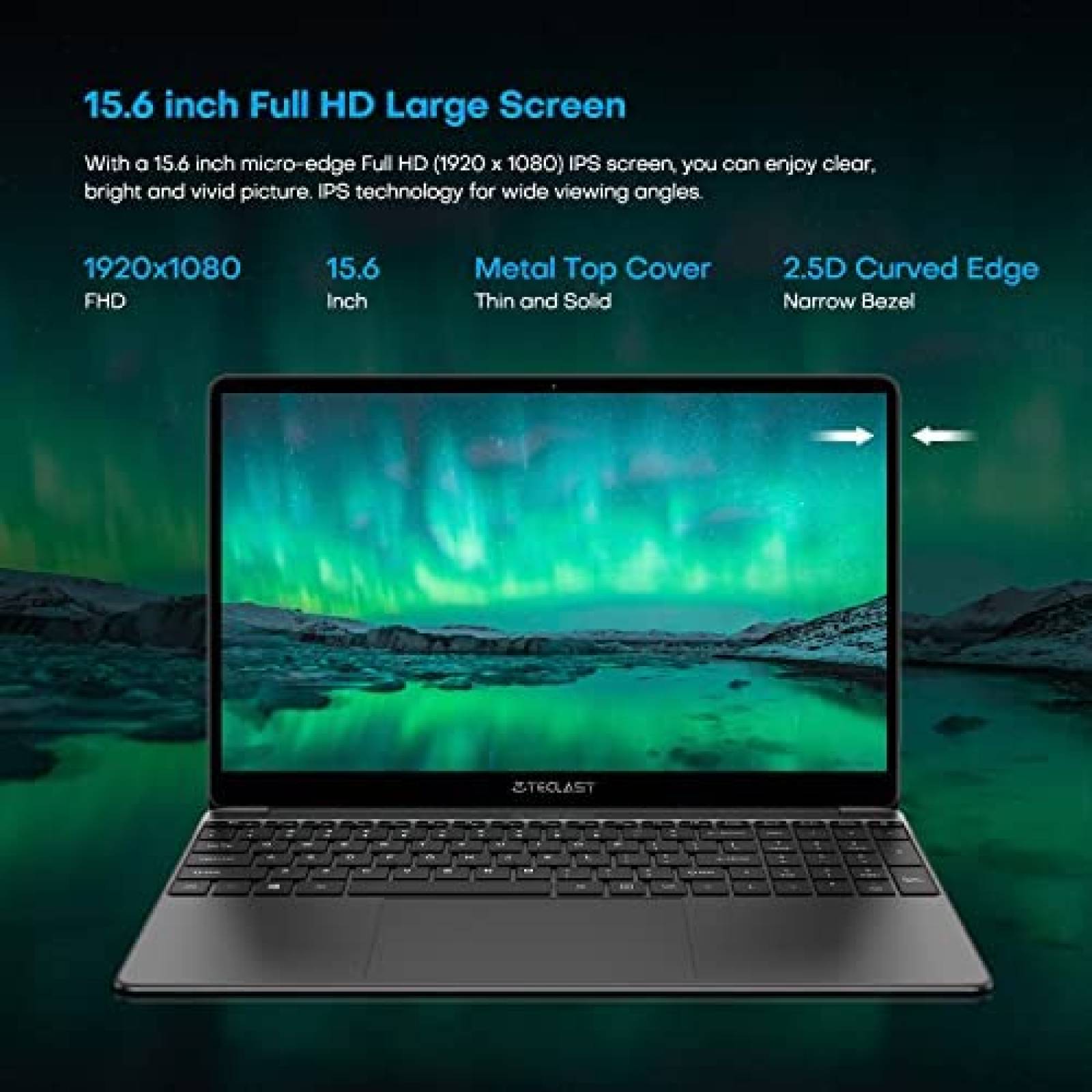 Laptop Gamer TECLAST F15S 15.6'' N4020 6GB 128GB -Negro