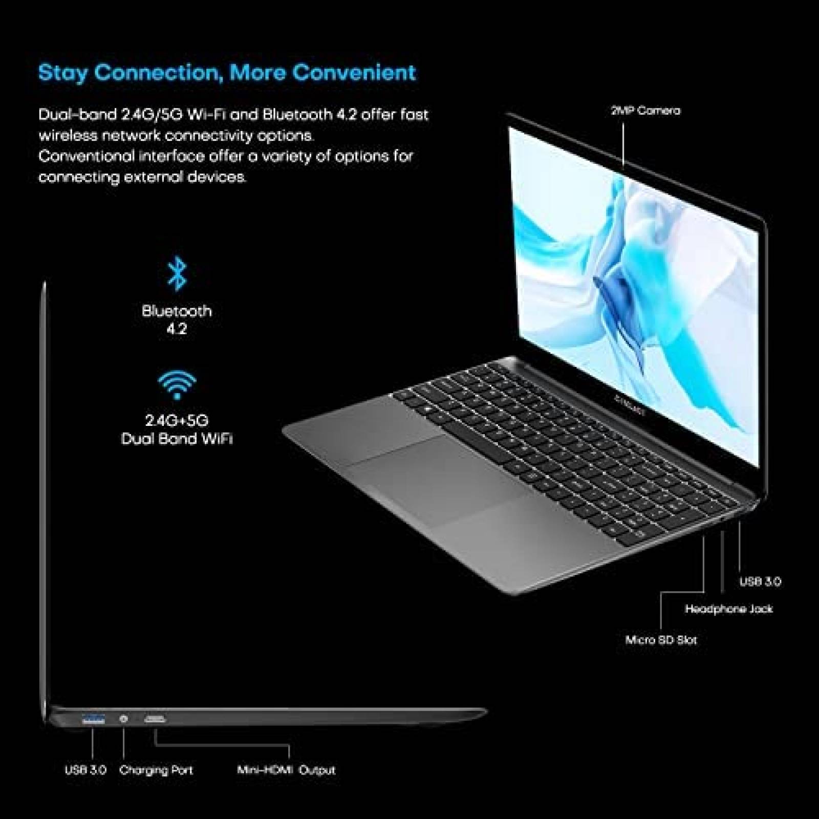 Laptop Gamer TECLAST F15S 15.6'' N4020 6GB 128GB -Negro