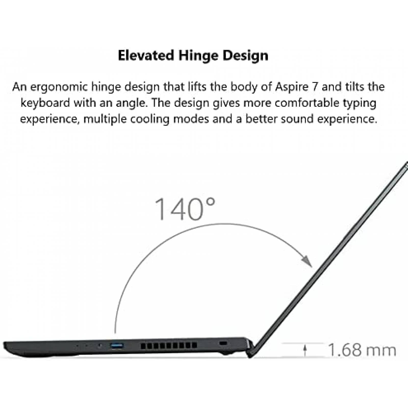 Laptop ACER Aspire 7 15.6'' Intel i7 8GB 512 GB -Negro