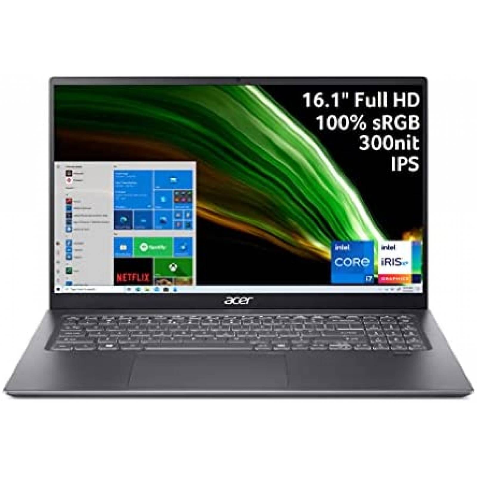 Laptop Acer Swift 3 16.1'' i7 Intel Iris Xe 16GB 512GB -Gris