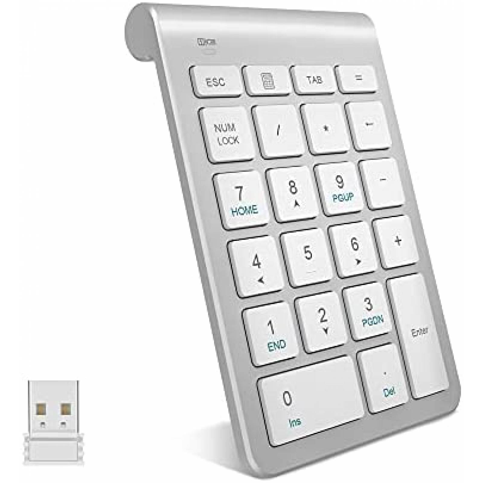 Teclado Pubiohs Numerico Inalambrico 22 Teclas -Plata