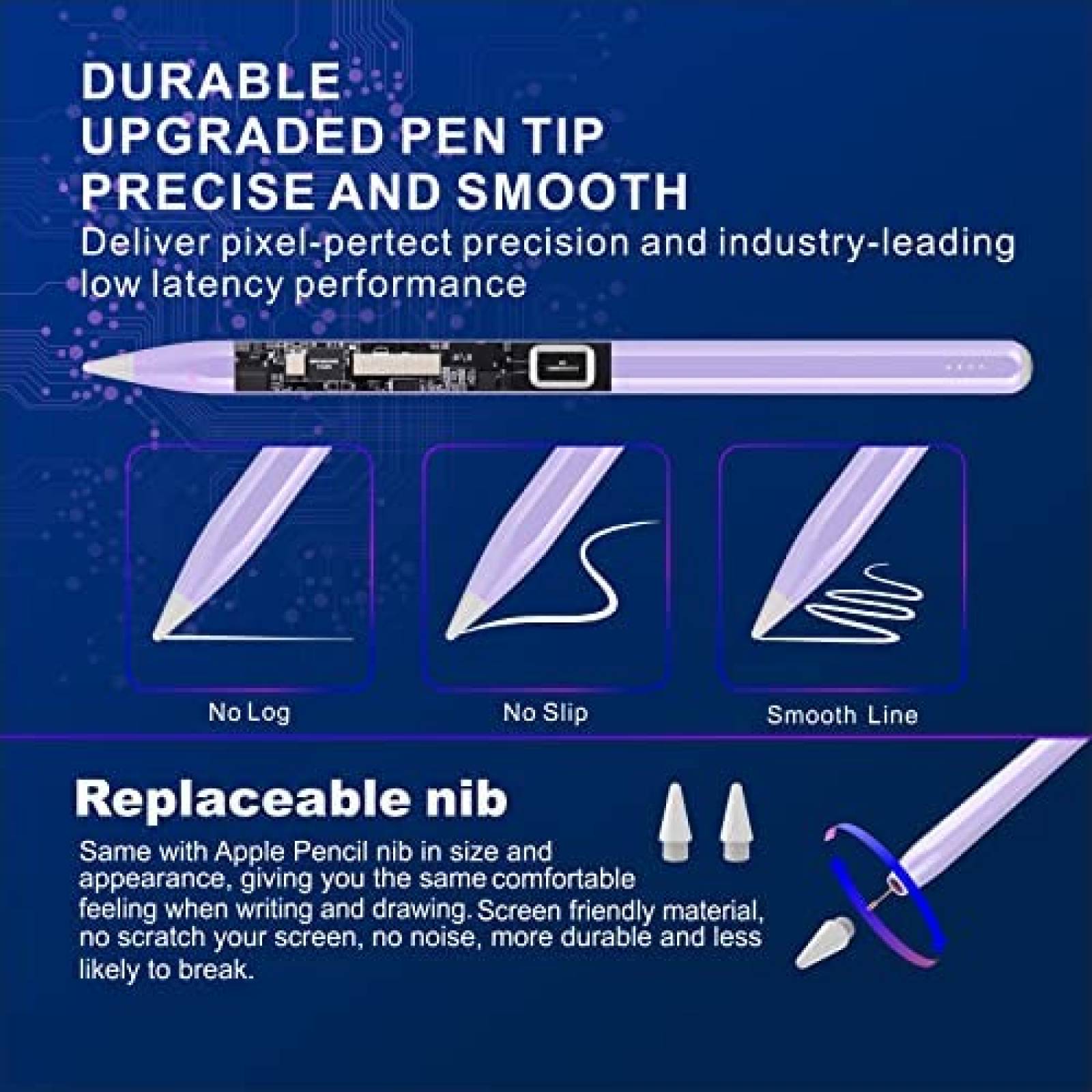 Pluma Stylus PERMARK Compatible con iPad/iPhone -Morado