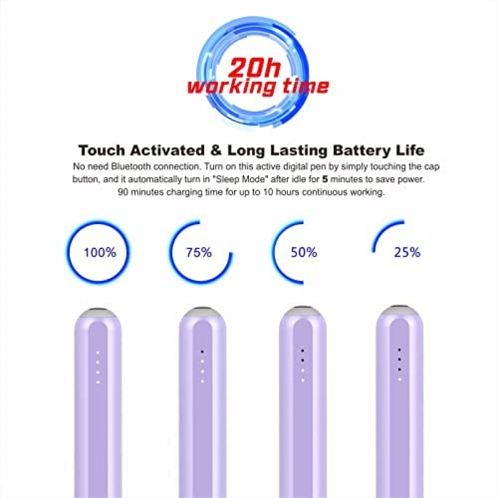 Pluma Stylus PERMARK Compatible con iPad/iPhone -Morado