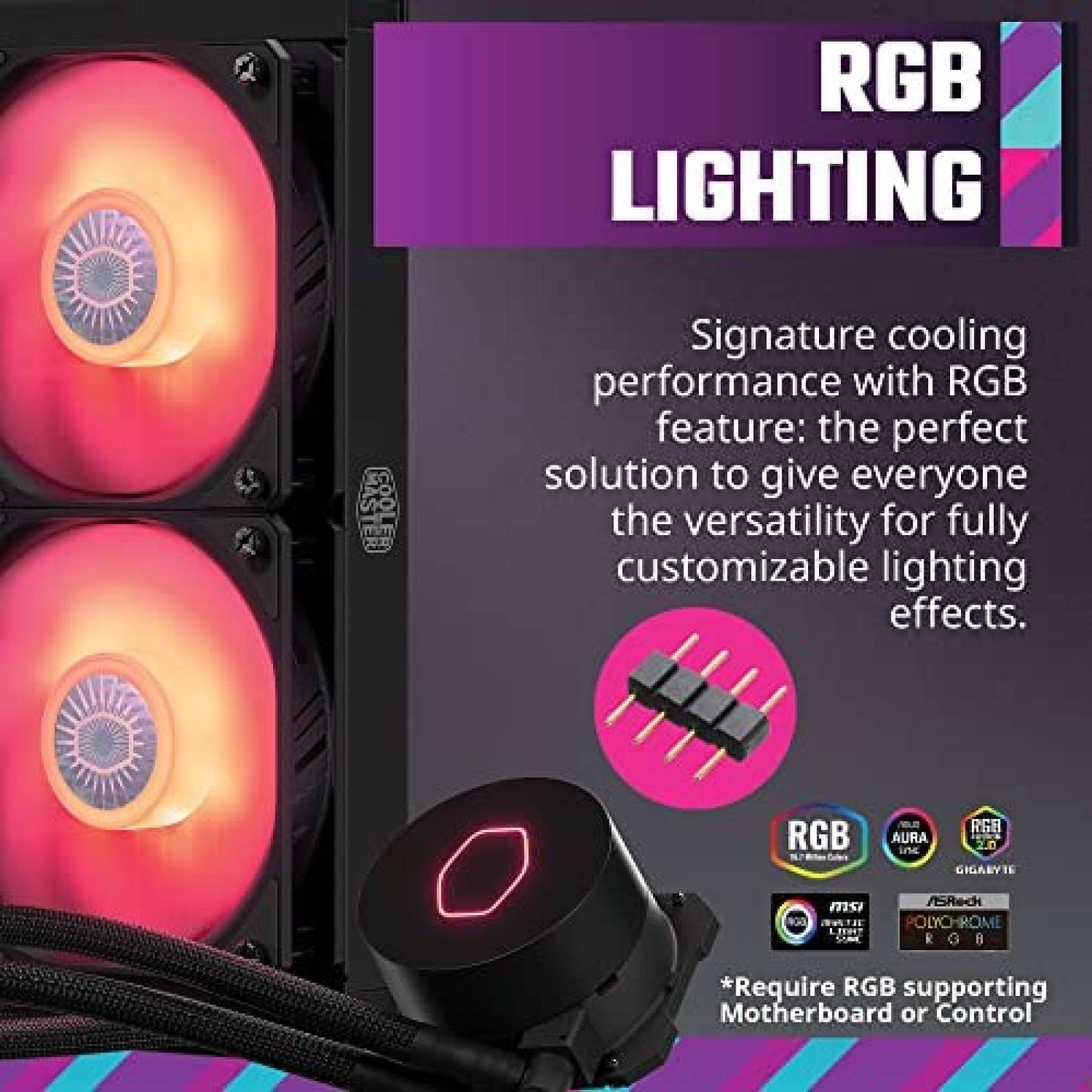 Enfriador de Liquido Cooler Master Ventiladores RGB Para CPU