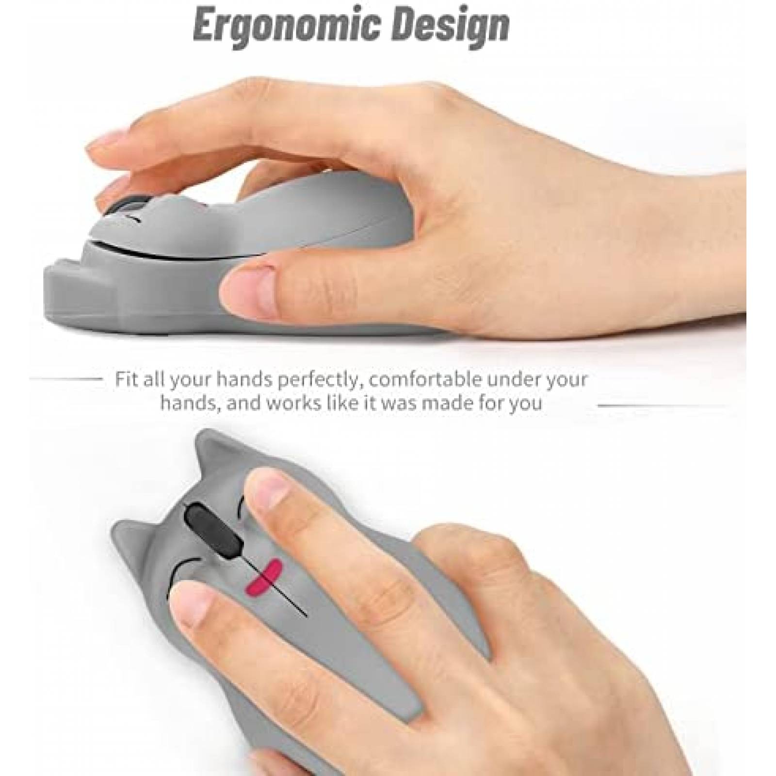 Mouse Inalambrico Generico USB 1200DPI para Nios -Gris