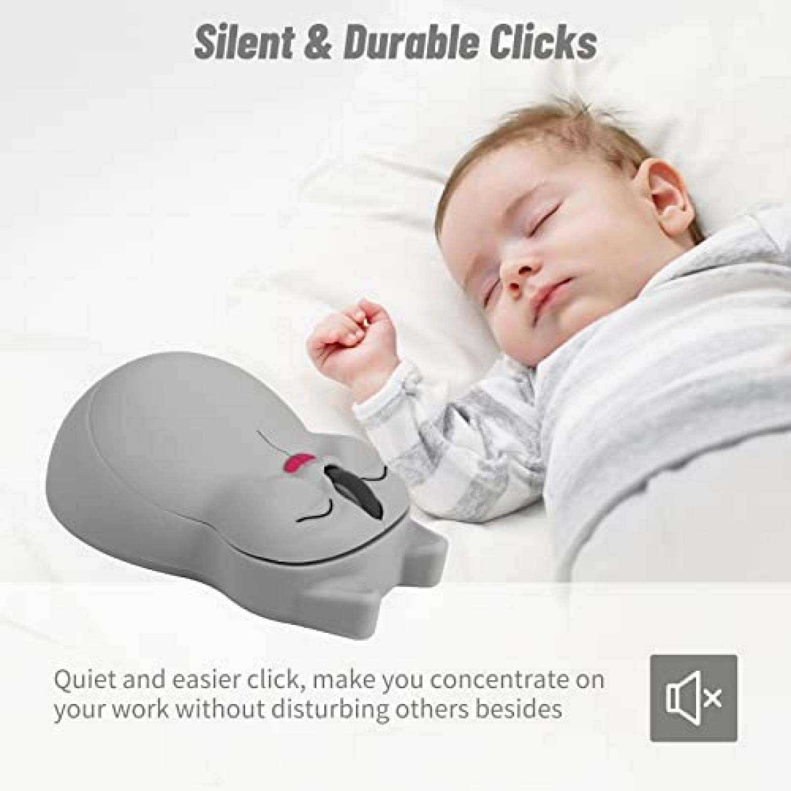 Mouse Inalambrico Generico USB 1200DPI para Nios -Gris