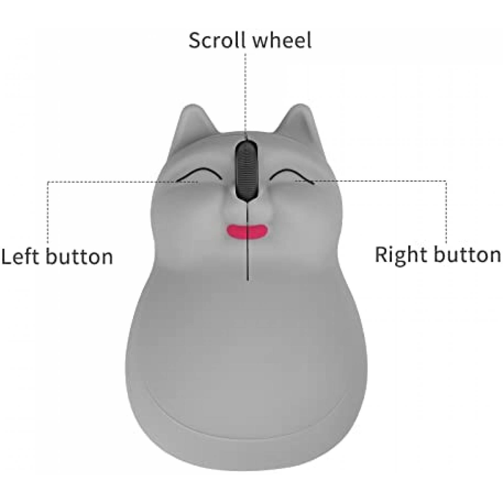 Mouse Inalambrico Generico USB 1200DPI para Nios -Gris