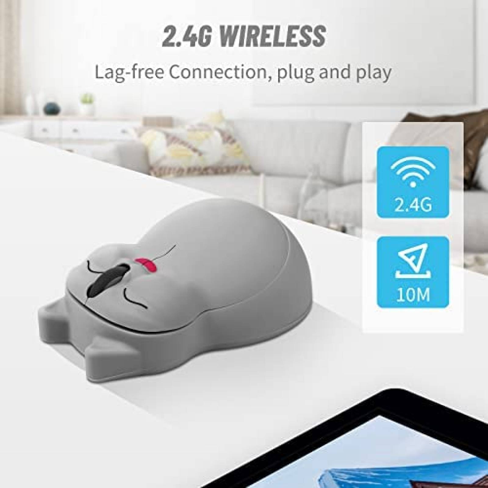 Mouse Inalambrico Generico USB 1200DPI para Nios -Gris