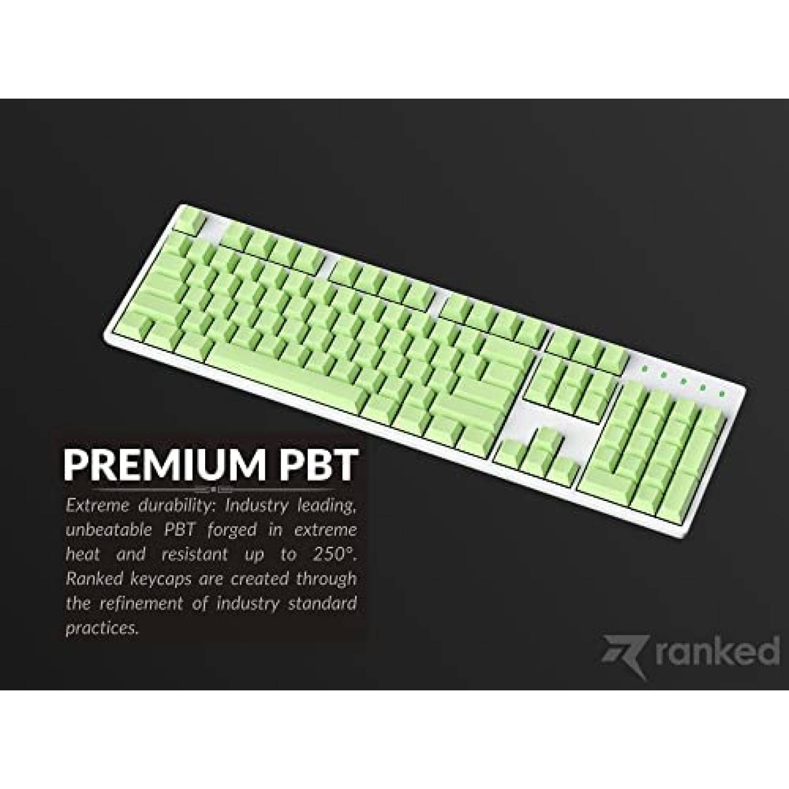 Teclas en Blanco Ranked 139 pz para Teclado Mecanico -Verde