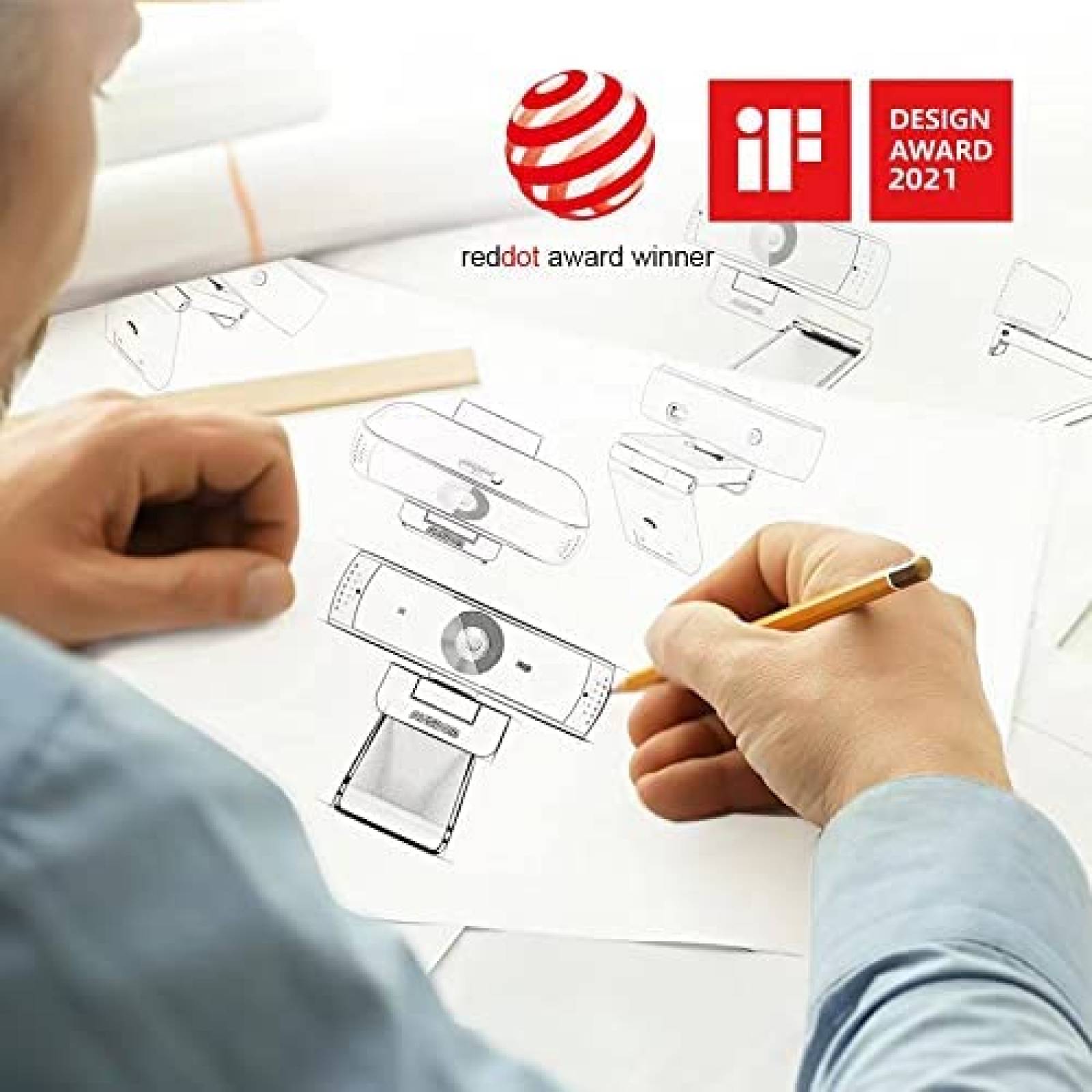 Webcam AUSDOM Con Microfono Y Cubierta De Privacidad -Negro