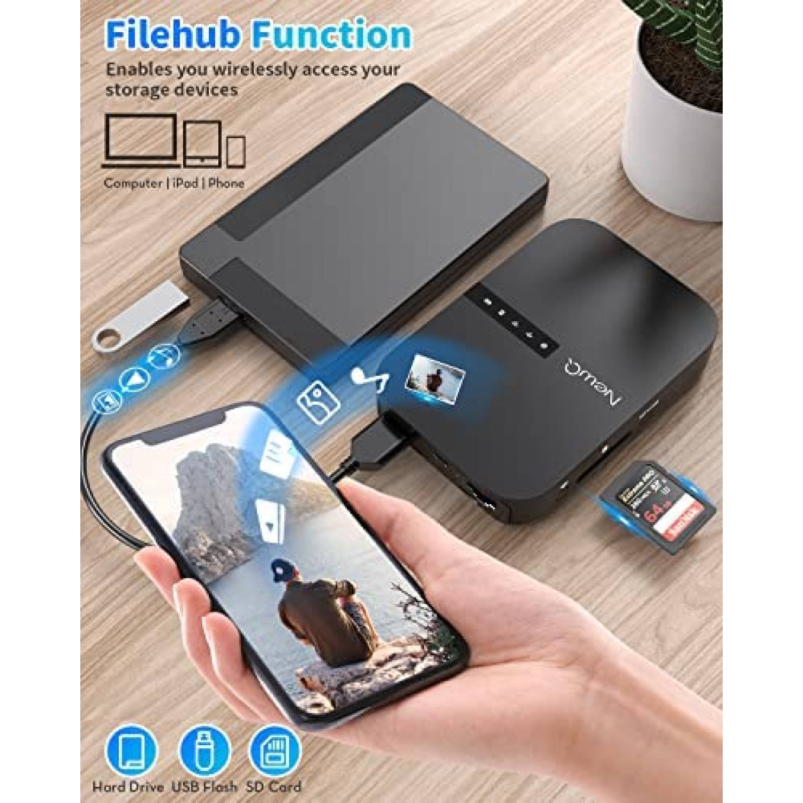 Disco Duro Portatil NEWQ Mini Extensor WIFI Lector SD