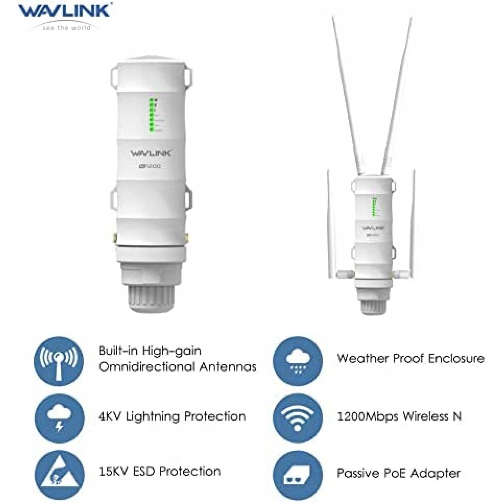 Router WAVLINK AC1200 1200 Mbps 802.11 5Ghz 2.4 Ghz -Blanco