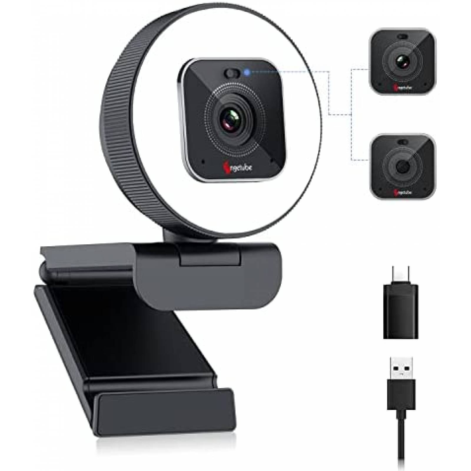 Webcam Angetube 4K Enfoque Automatico Microfono USB -Blanco