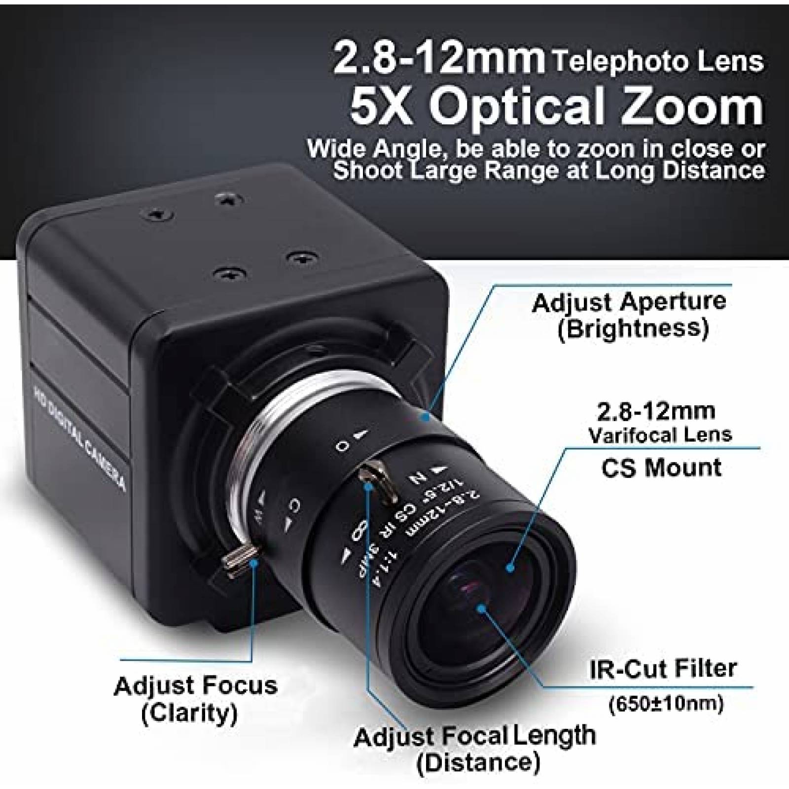 Webcam SVPRO 4K HD USB Sensor 3840x2160 30fps -Negro