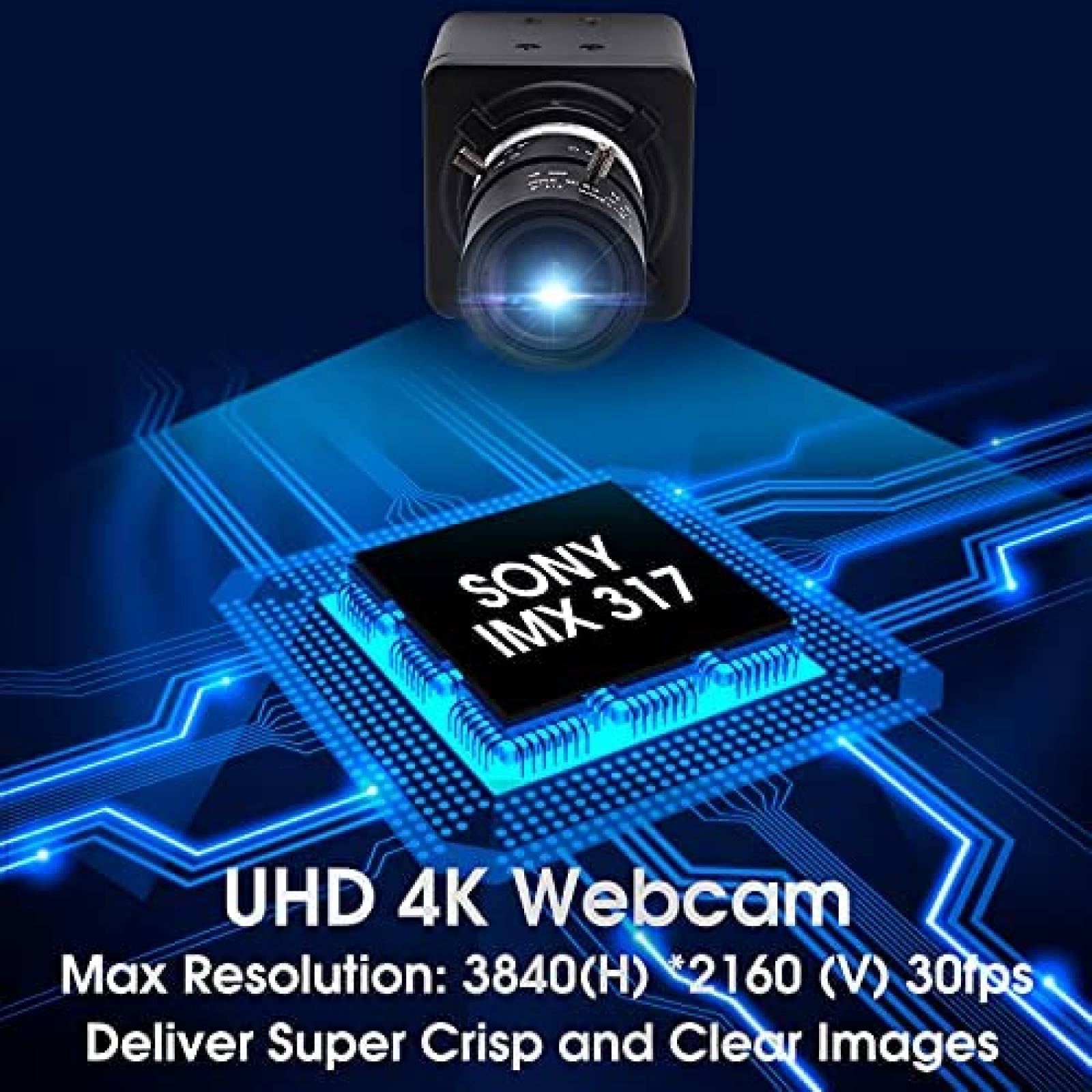 Webcam SVPRO 4K HD USB Sensor 3840x2160 30fps -Negro