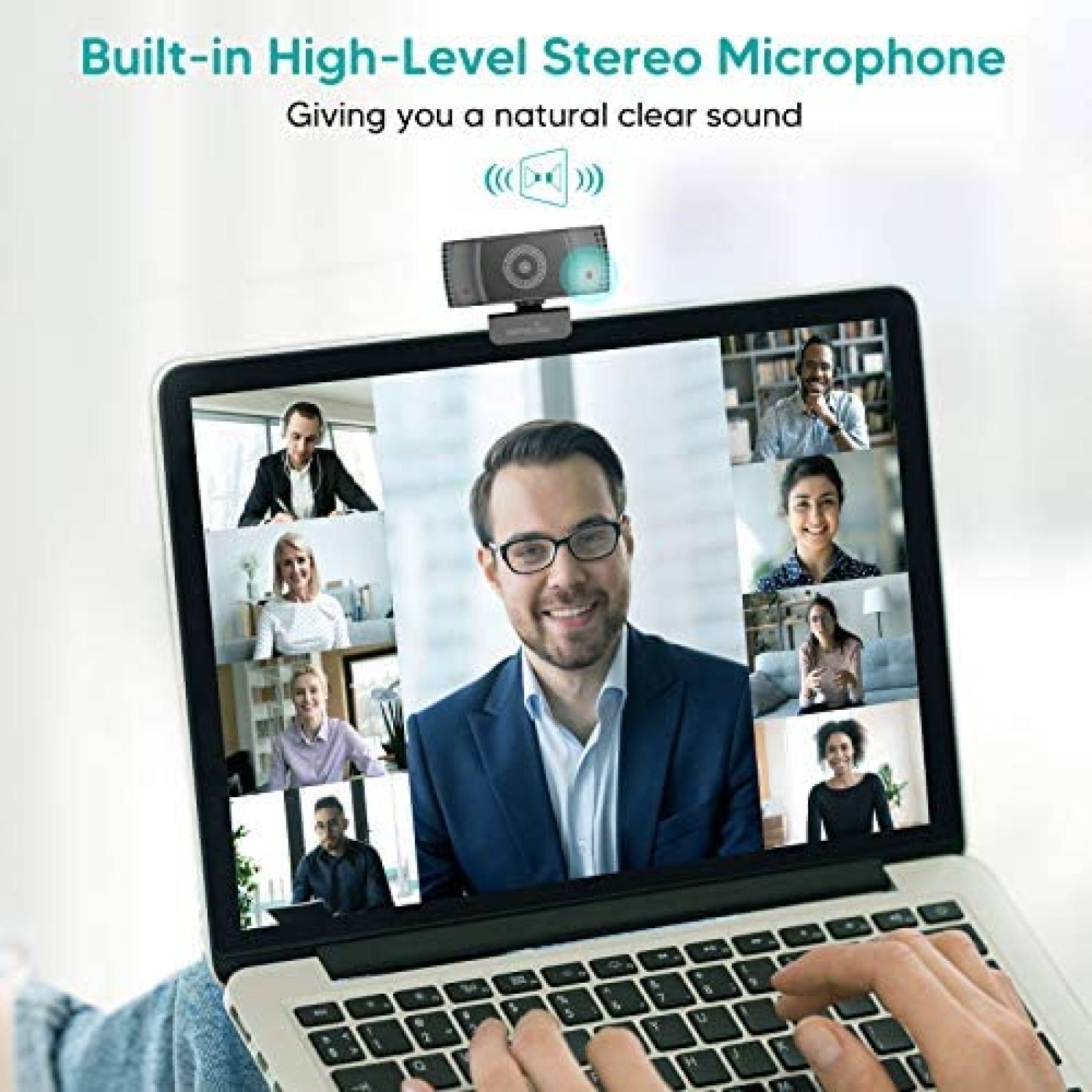 Webcam con microfono Wansview USB de 1080P HD -Negro