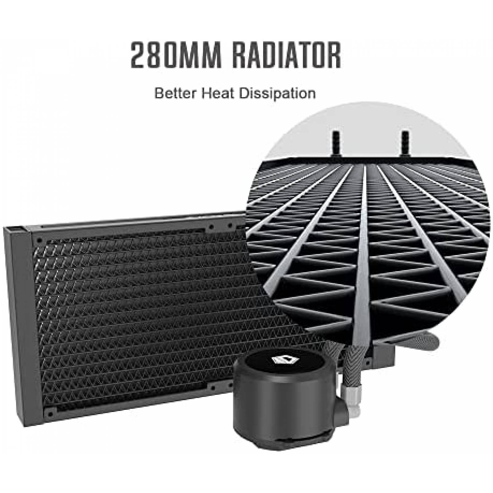 Enfriador de Liquido ID-COOLING 280mm Ventiladores -Negro