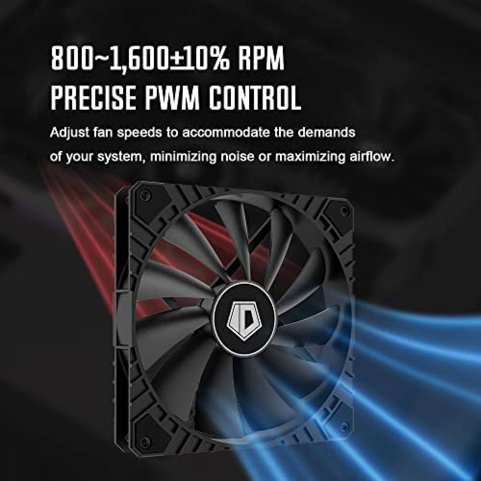 Enfriador de Liquido ID-COOLING 280mm Ventiladores -Negro