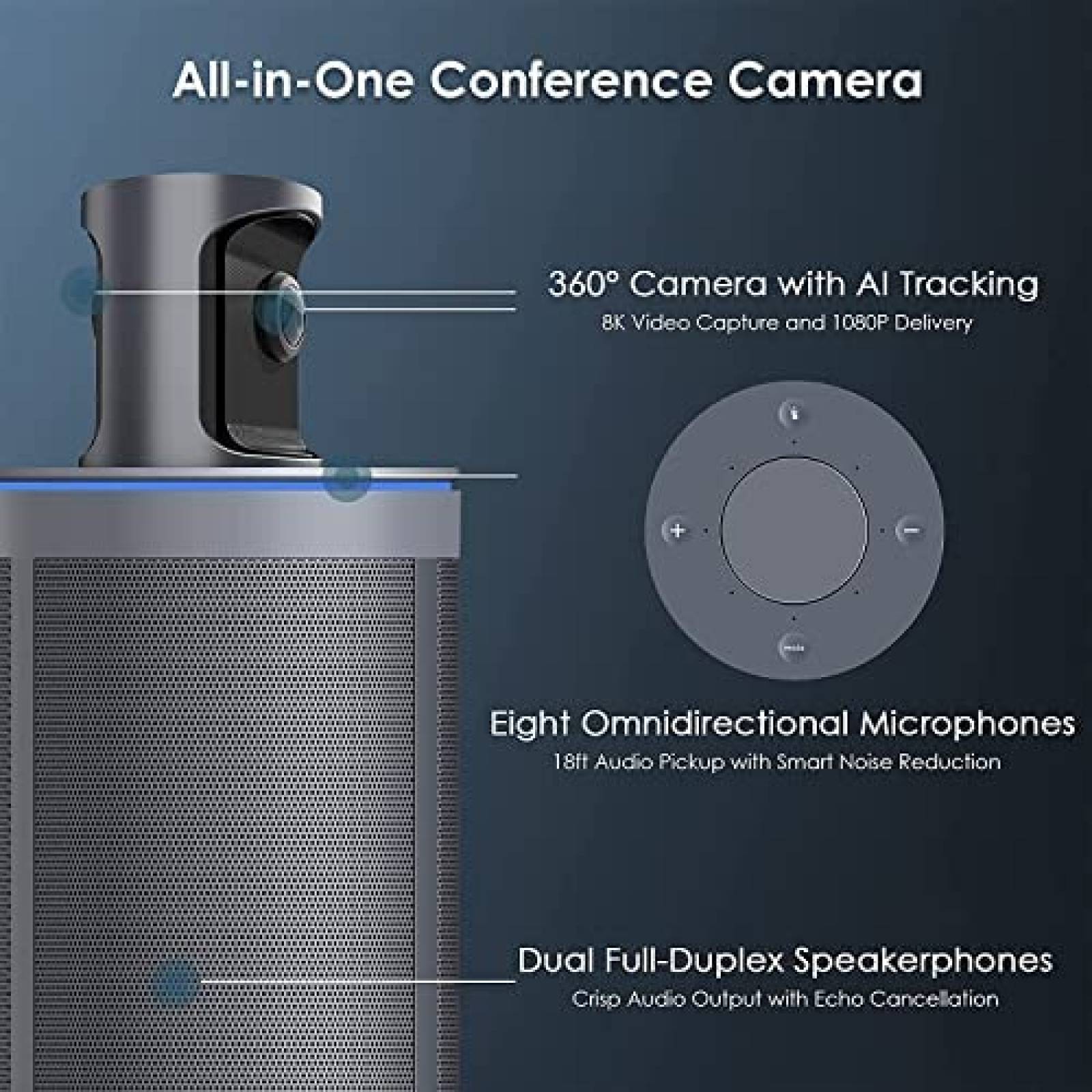 Camara Conferencia NexiGo Meeting 360 Gen 2 8K AI 1080p -N