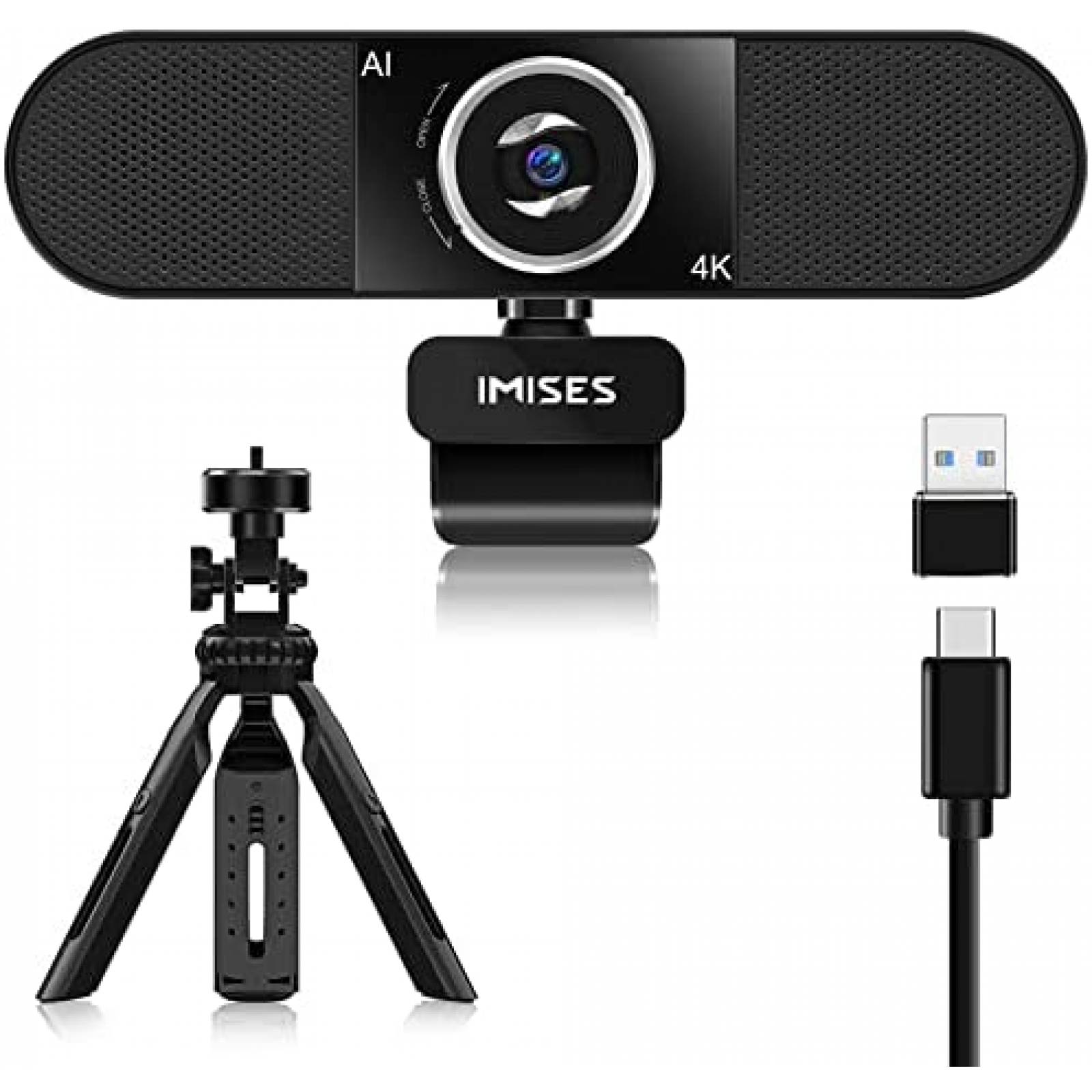 Webcam IMiSES 3 en 1 4K UHD Protector de Privacidad -Negro