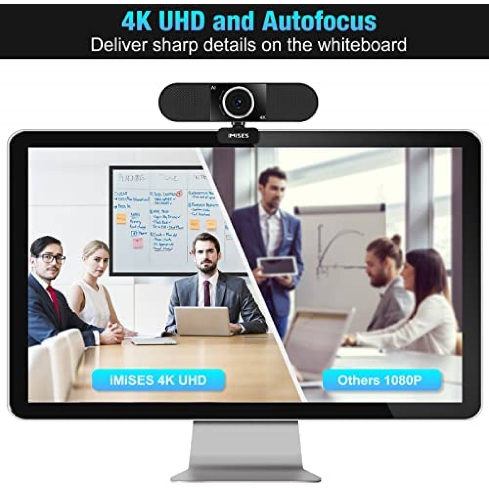 Webcam IMiSES 3 en 1 4K UHD Protector de Privacidad -Negro