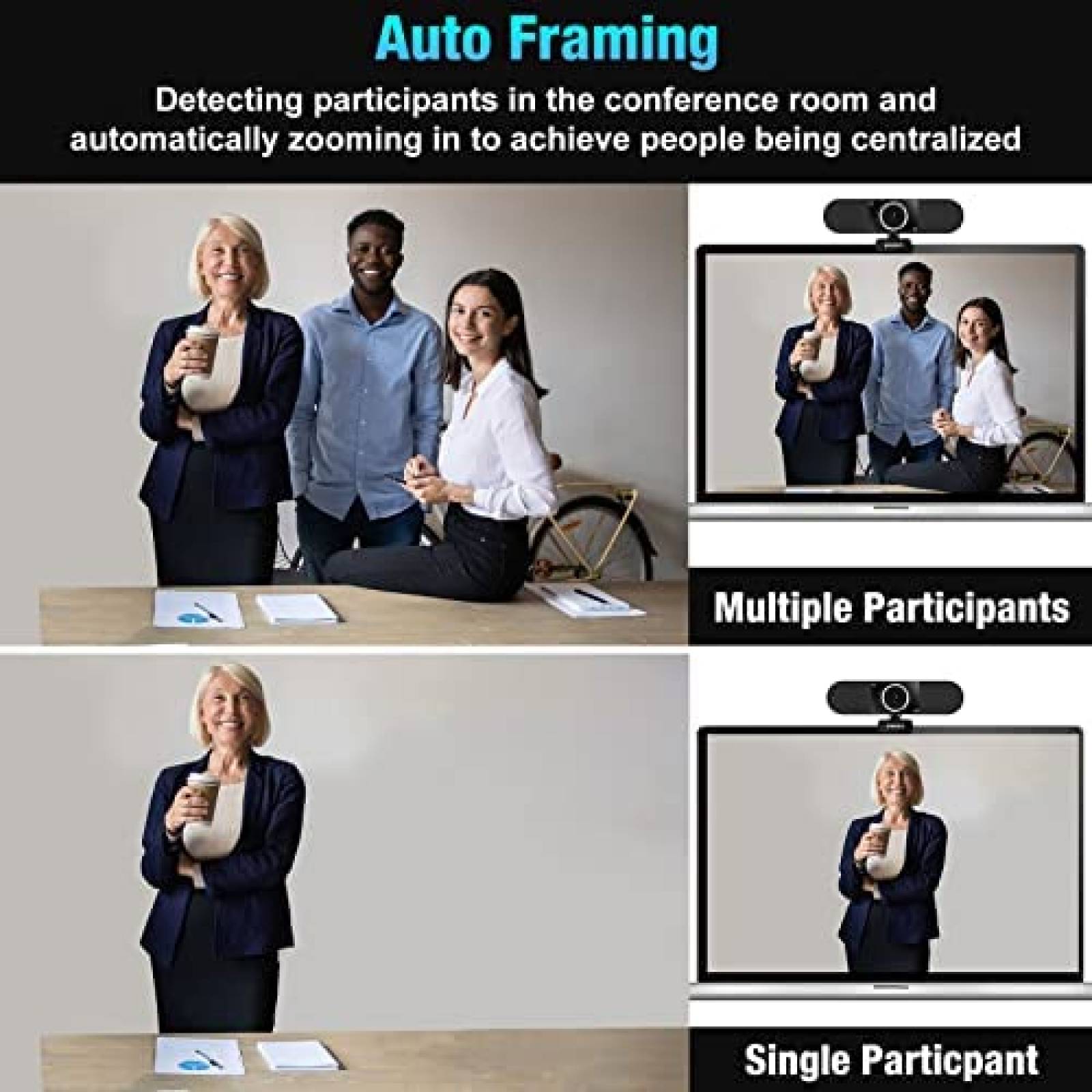 Webcam IMiSES 3 en 1 4K UHD Protector de Privacidad -Negro