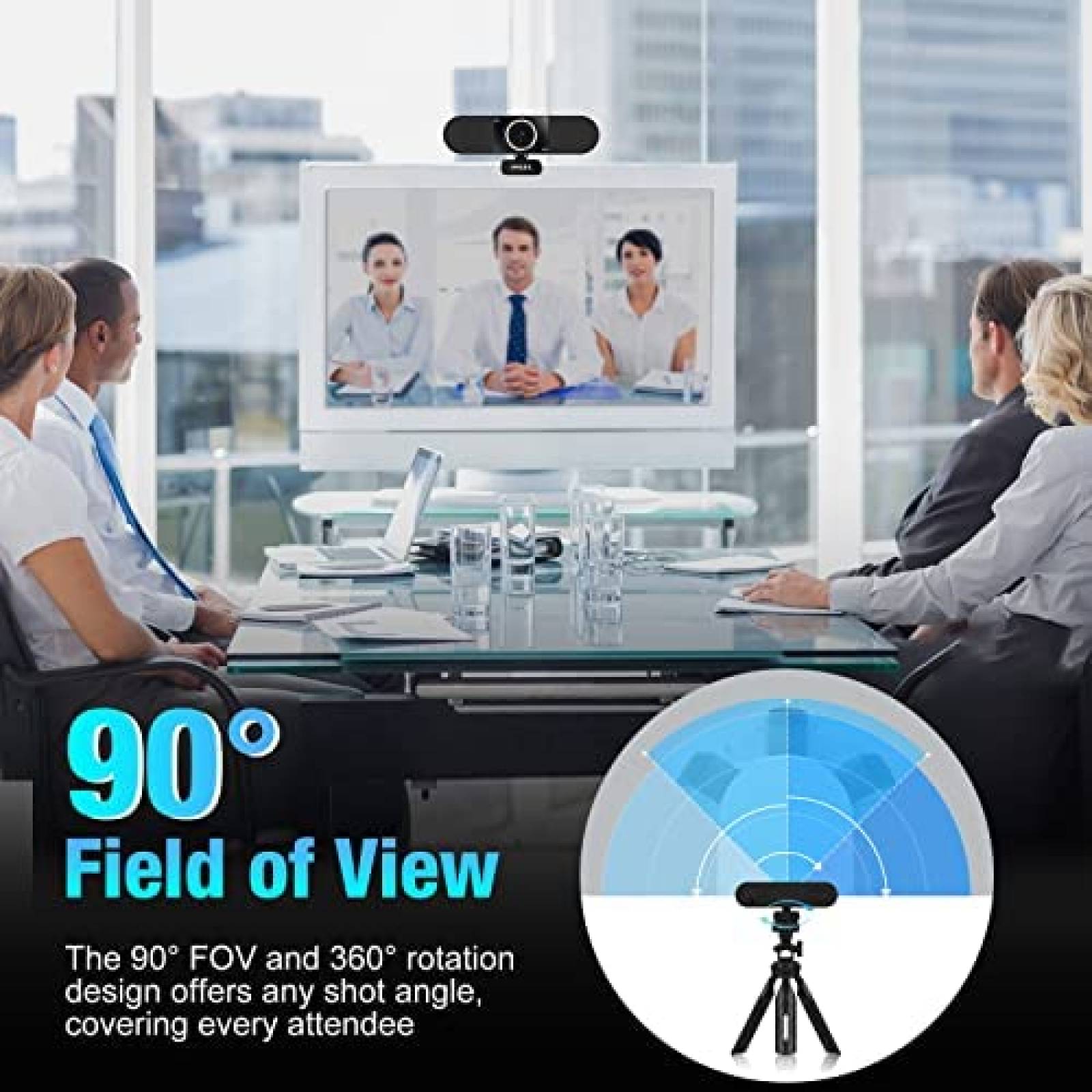 Webcam IMiSES 3 en 1 4K UHD Protector de Privacidad -Negro