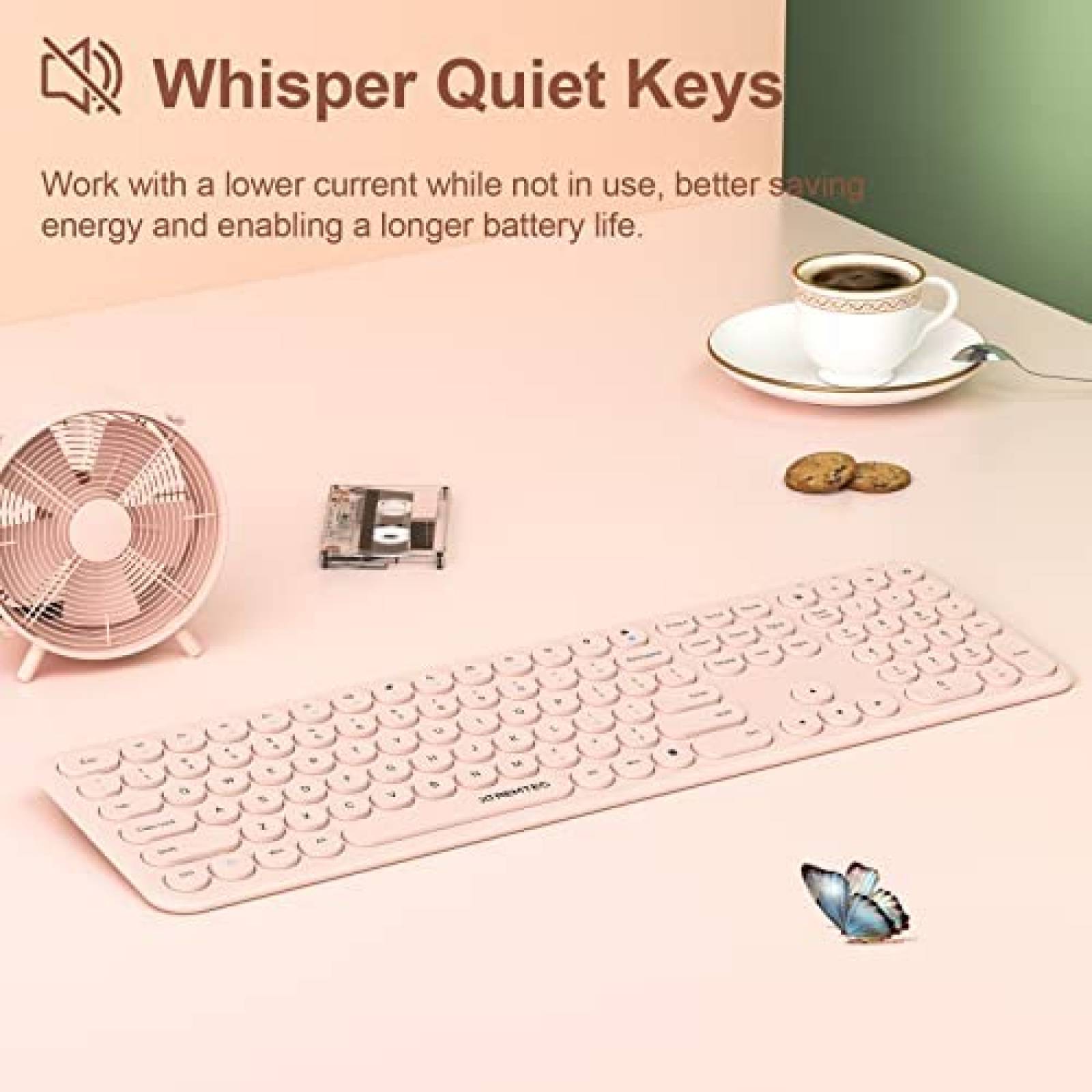 Teclado+Mouse xtremtec Inalambrico para Computadora -Rosa