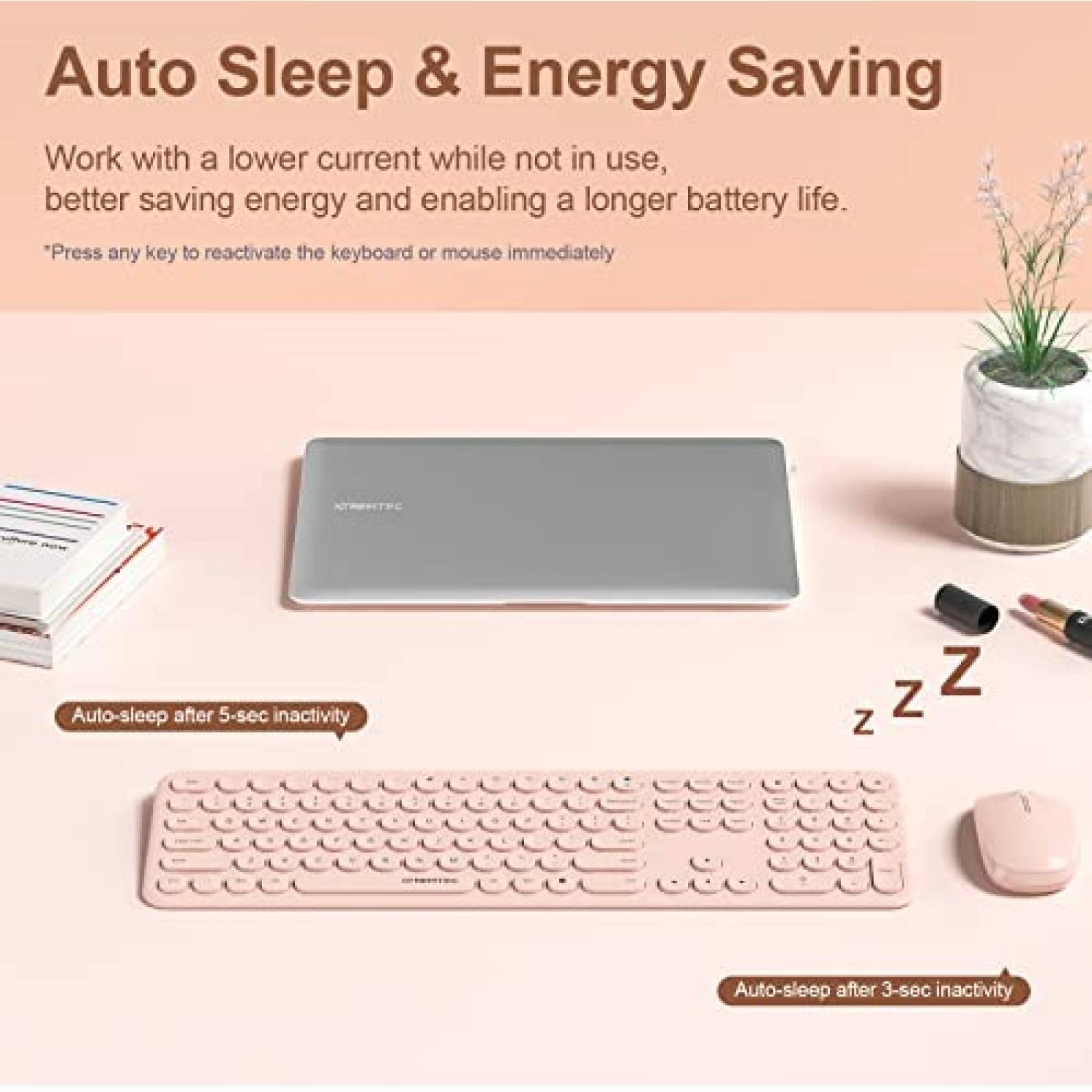 Teclado+Mouse xtremtec Inalambrico para Computadora -Rosa