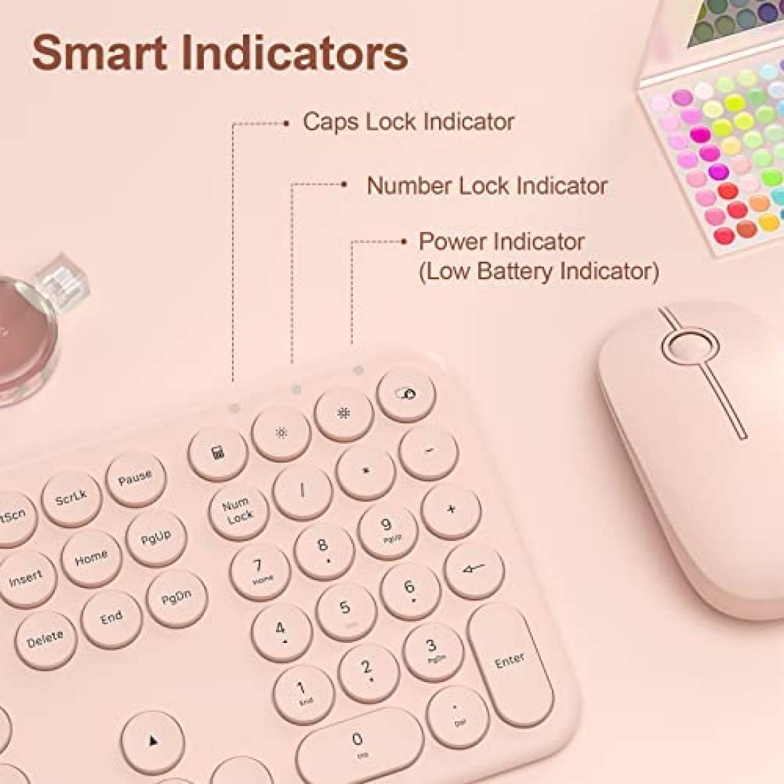 Teclado+Mouse xtremtec Inalambrico para Computadora -Rosa