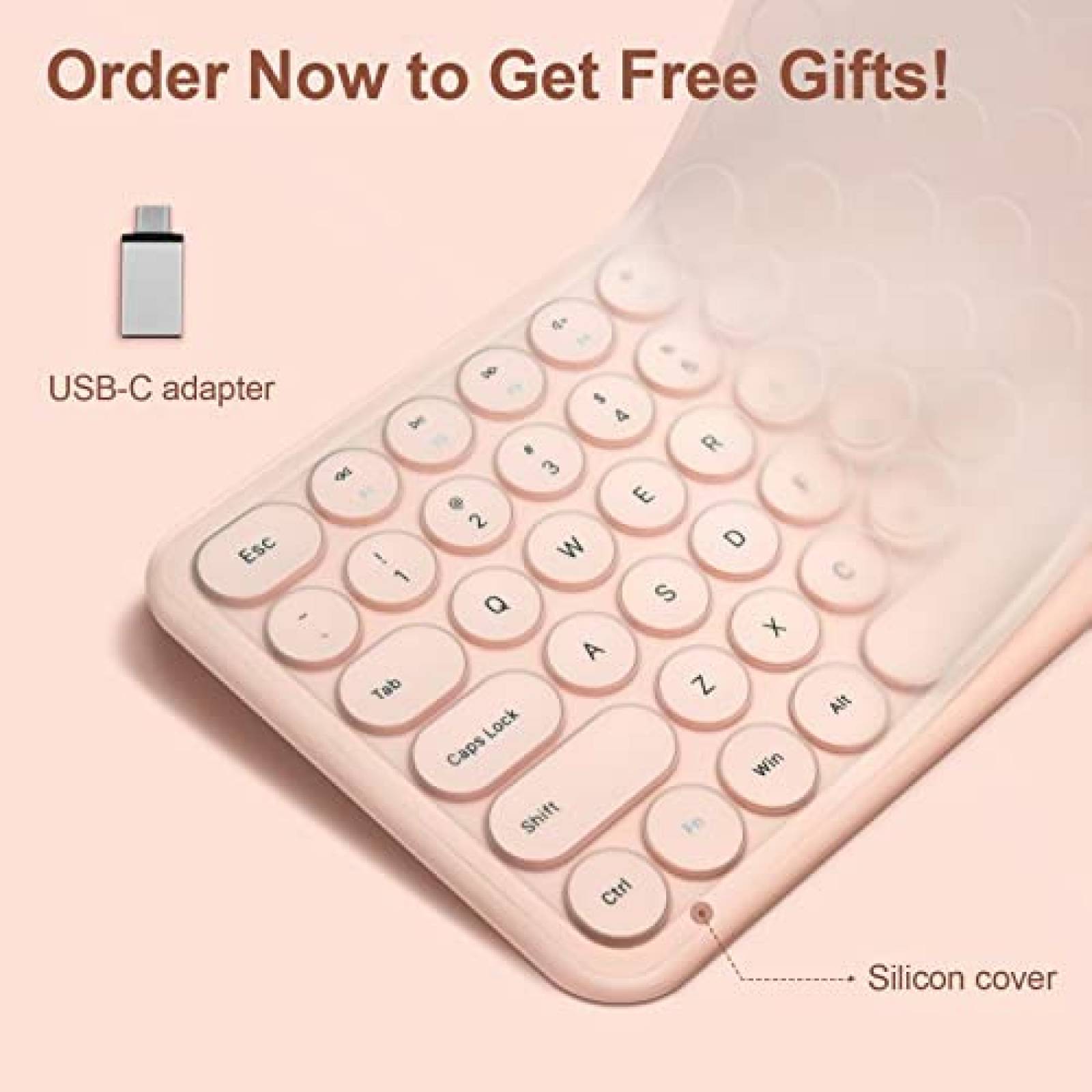 Teclado+Mouse xtremtec Inalambrico para Computadora -Rosa