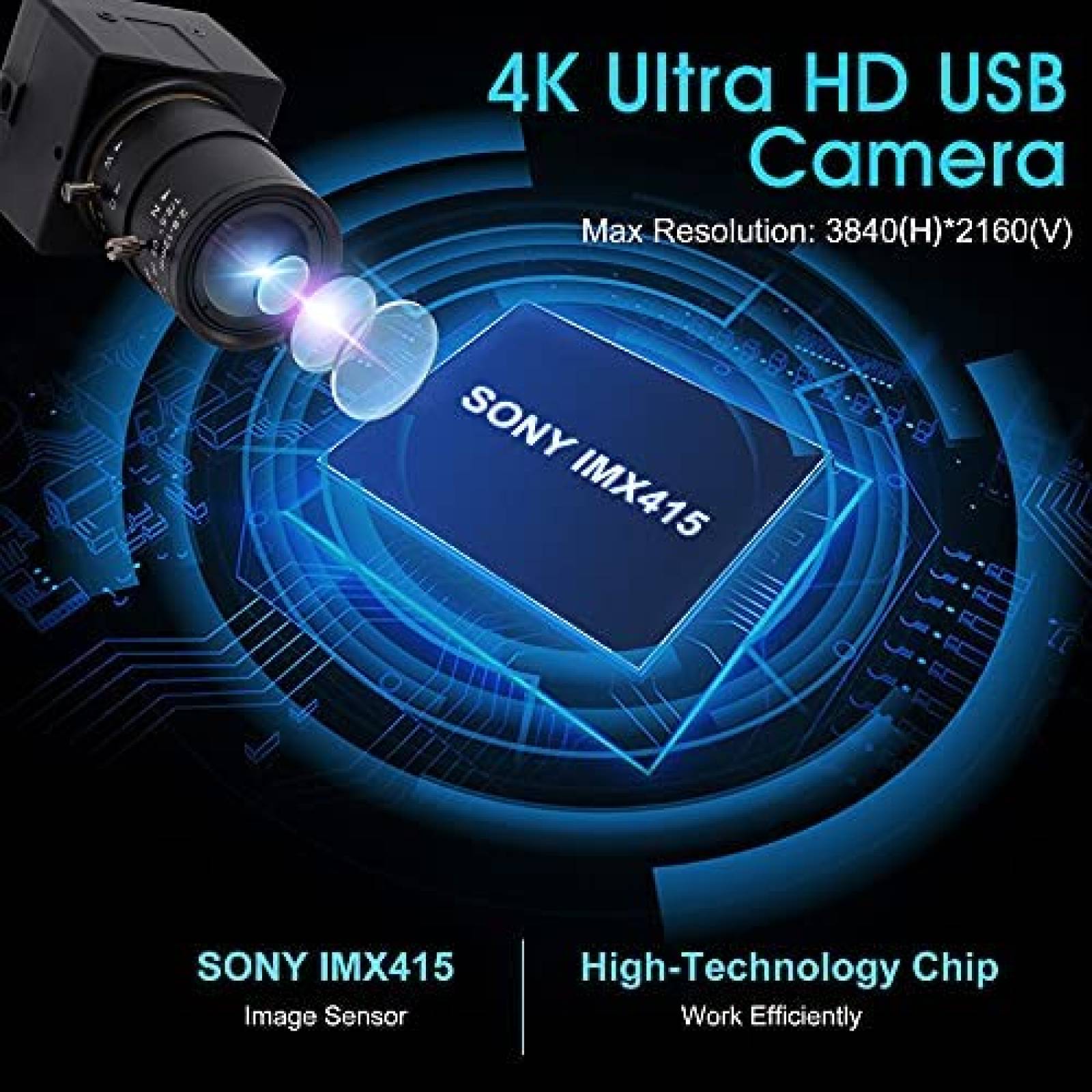 Webcam ALPCAM 4K 30 fps USB Ultra HD 2160P con Zoom optico