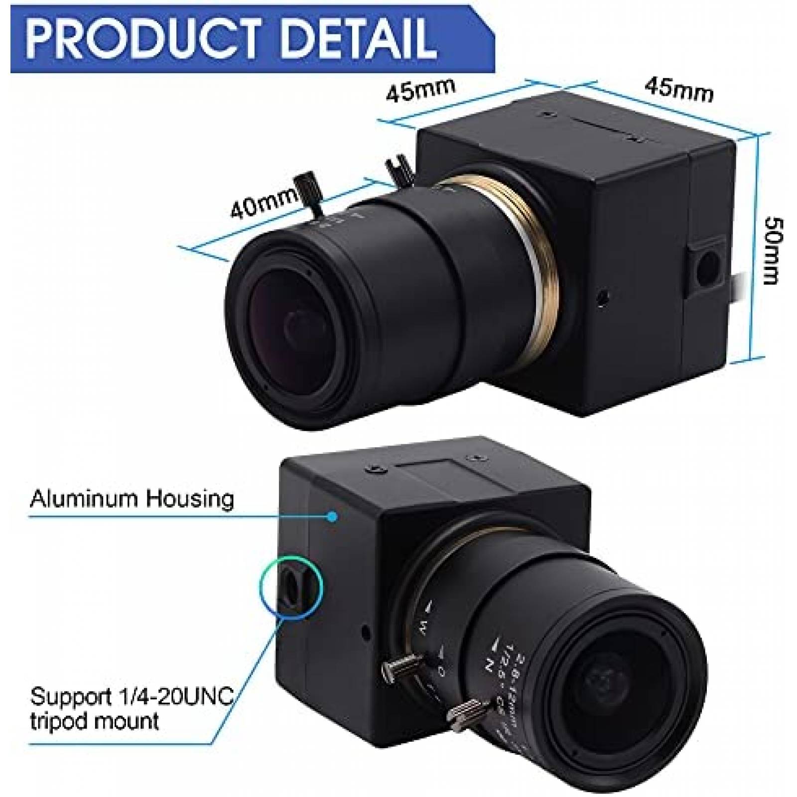 Webcam ALPCAM 4K 30 fps USB Ultra HD 2160P con Zoom optico