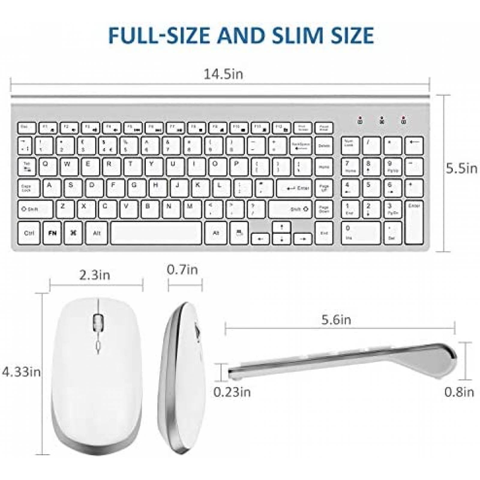 Combo Teclado y Mouse FENIFOX Bluetooth USB -Blanco