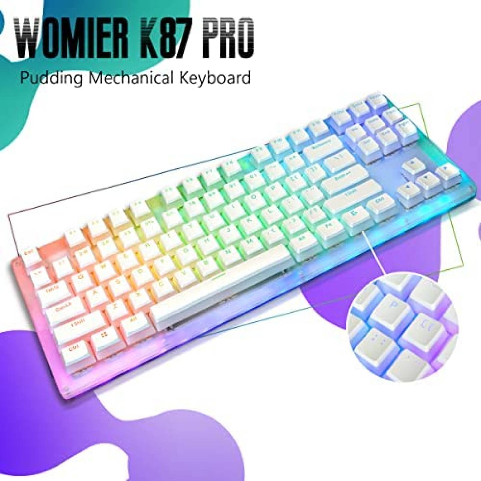 Teclado Gamer XVX Womier K87 PRO Inalambrico Mecanico RGB
