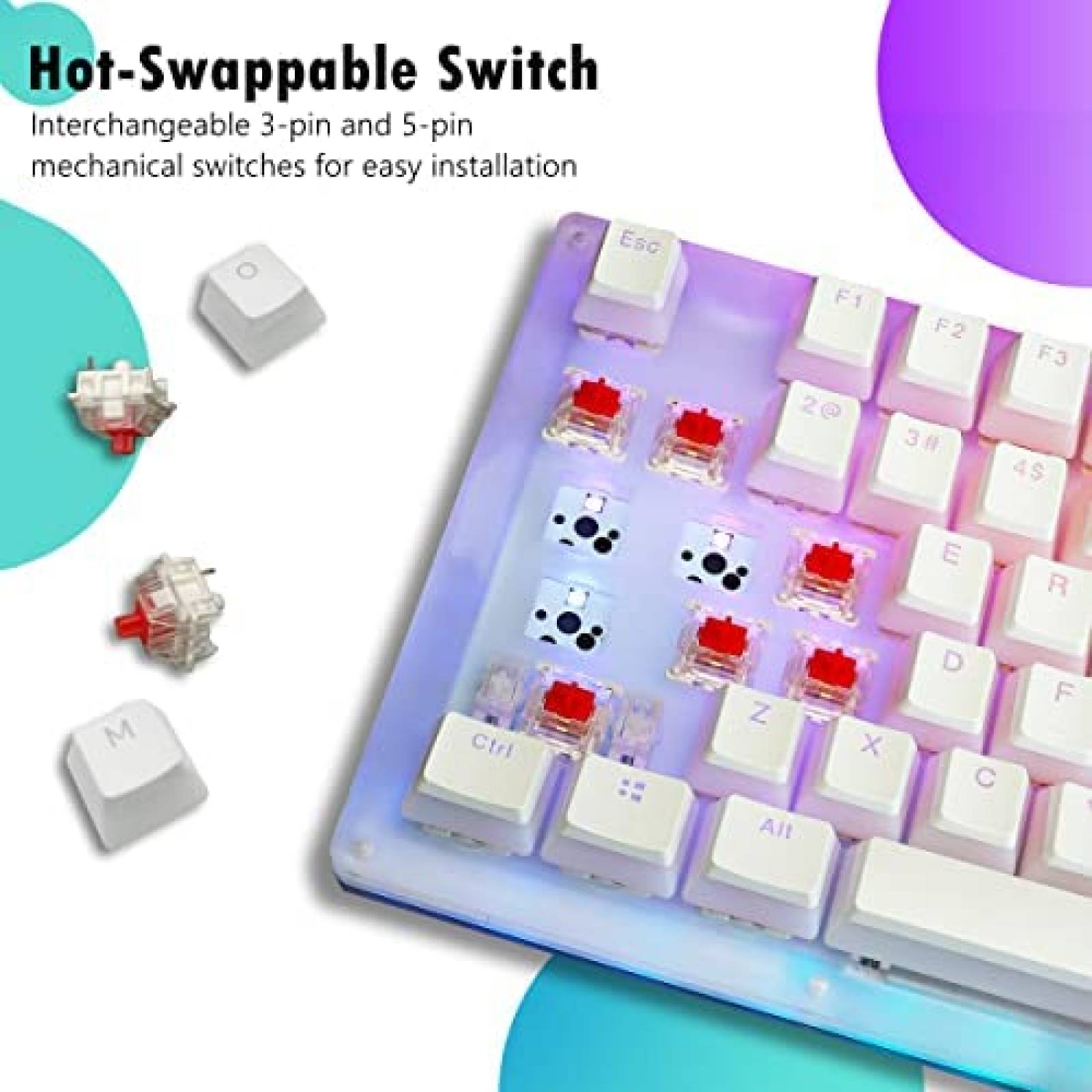 Teclado Gamer XVX Womier K87 PRO Inalambrico Mecanico RGB