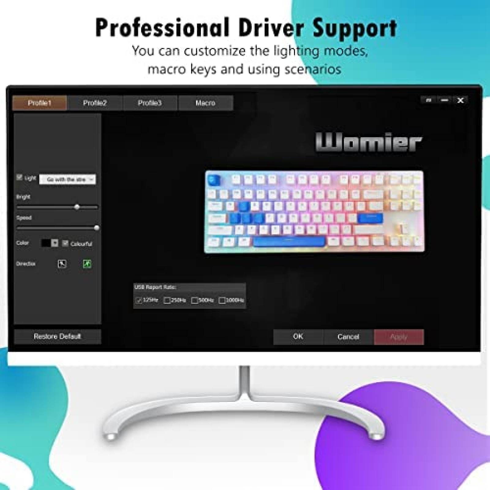 Teclado Gamer XVX Womier K87 PRO Inalambrico Mecanico RGB