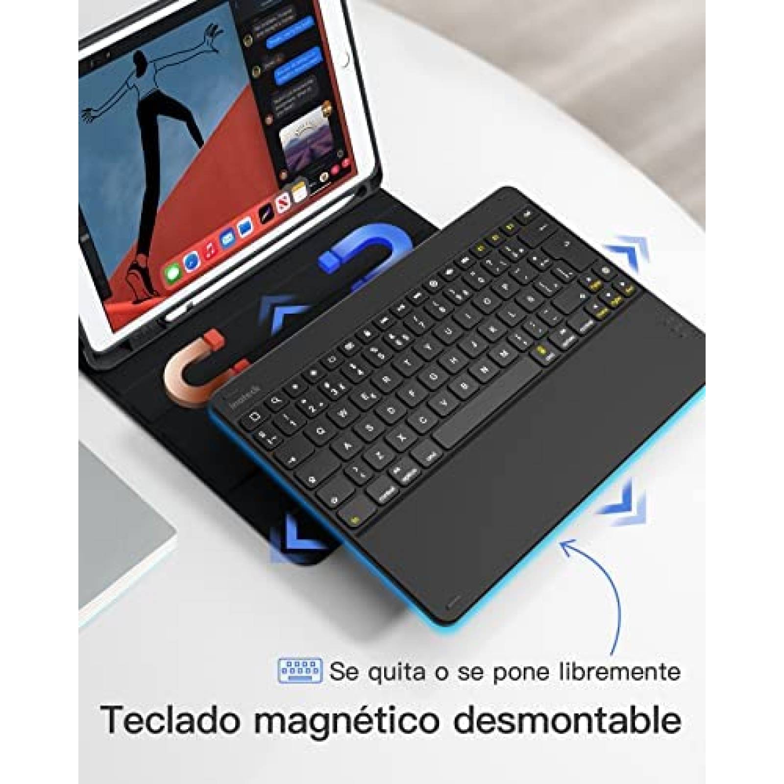 Teclado Para Ipad Inateck 10.2'' Y 10.5'' Latinoamericano