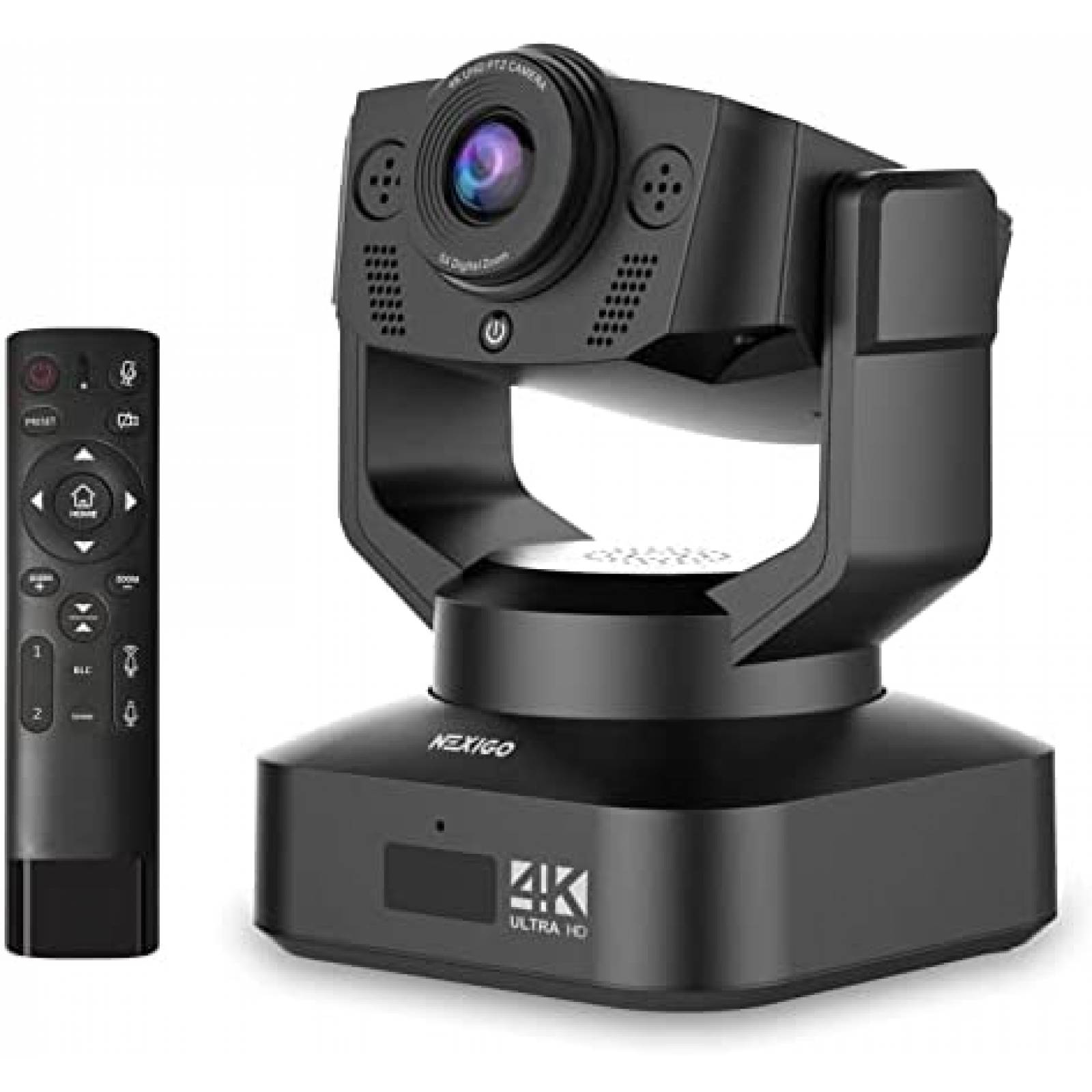 Webcam Nexigo 4K Zoom Digital 5X Control Remoto -Negro