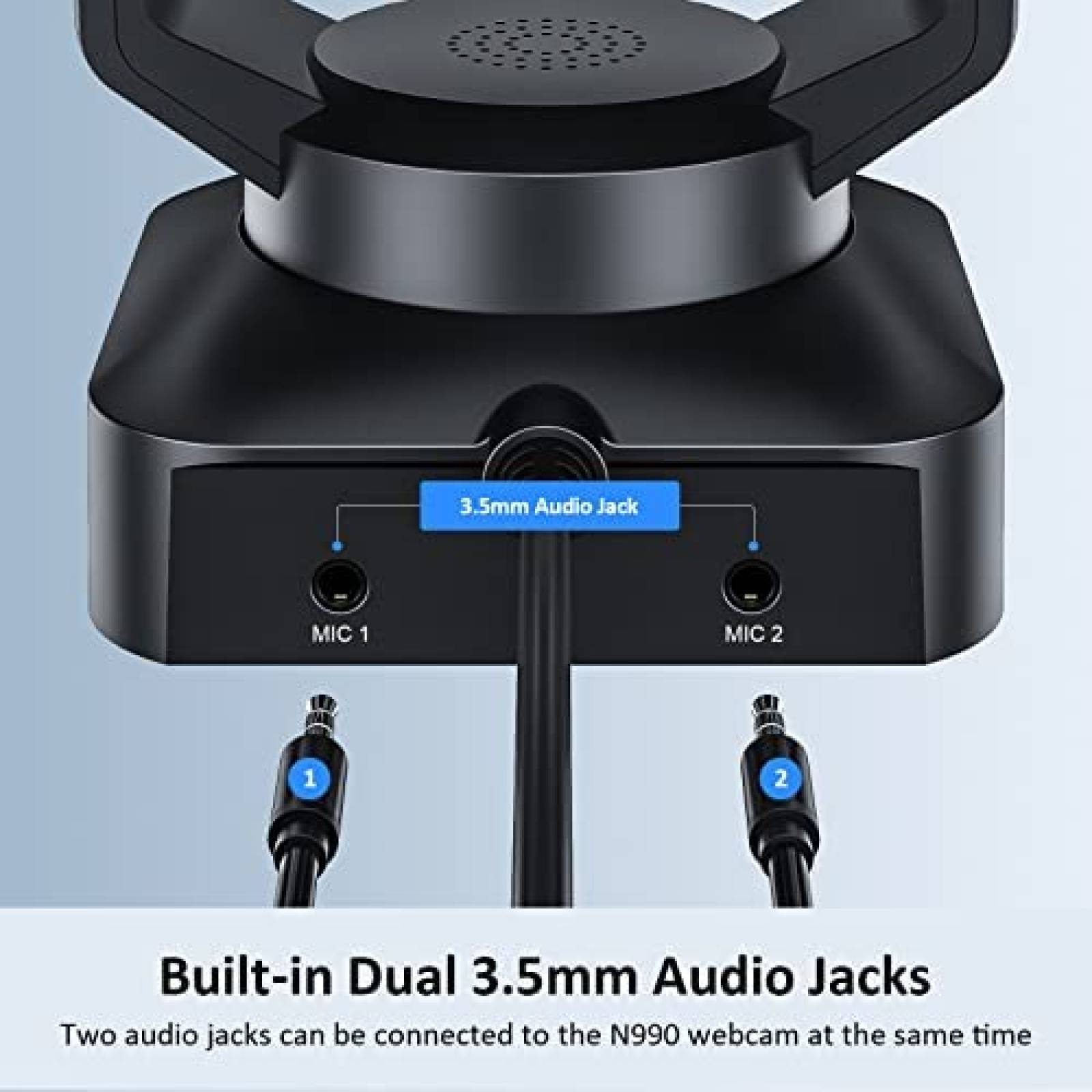 Webcam Nexigo 4K Zoom Digital 5X Control Remoto -Negro