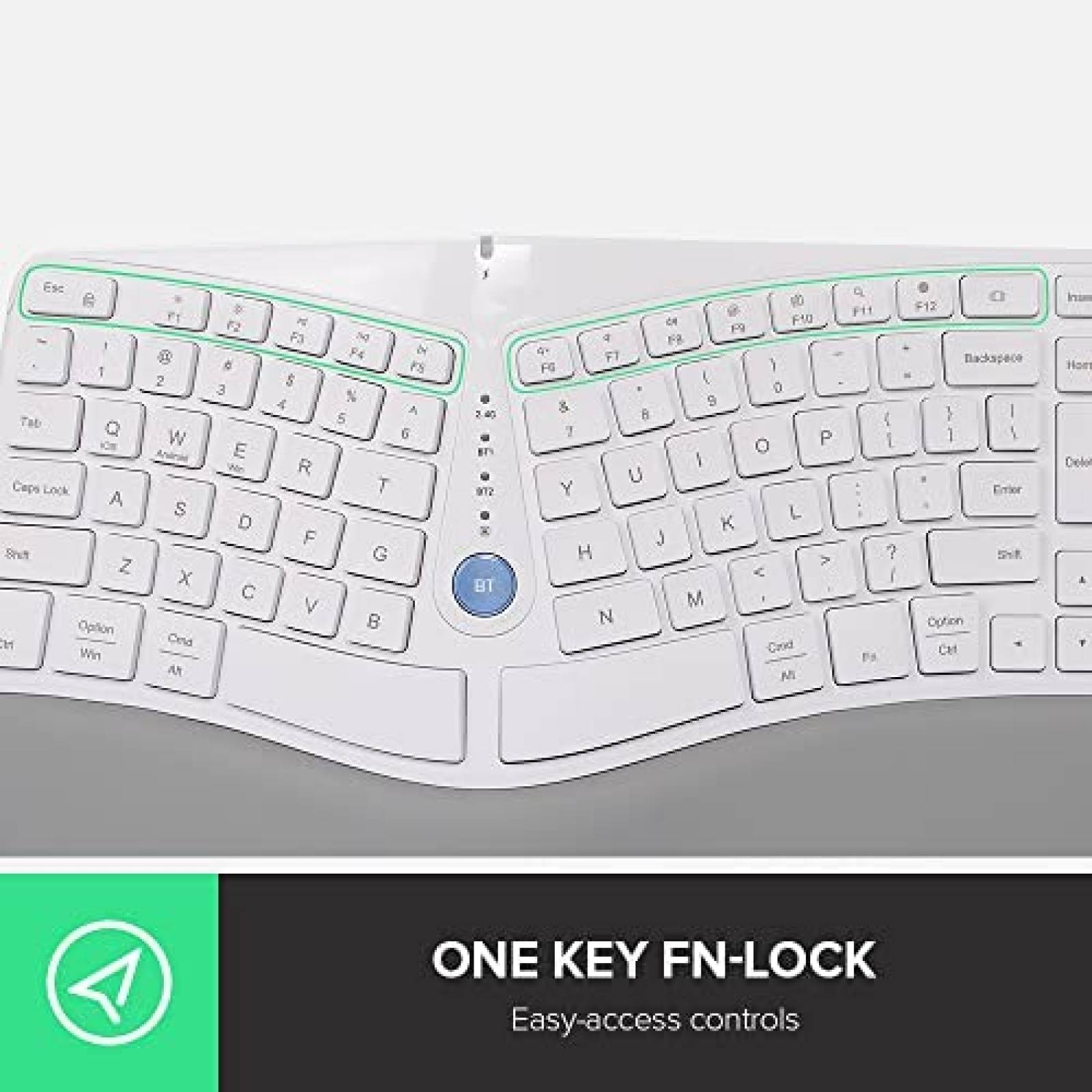 Teclado Ergonomico Bluetooth DeLUX GM901D 107 Teclas -Blanco