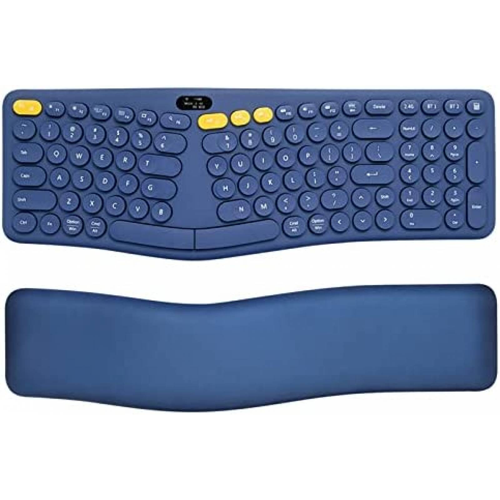 Teclado Eirix Ergonomico Inalambrico con Reposamuecas -Azul