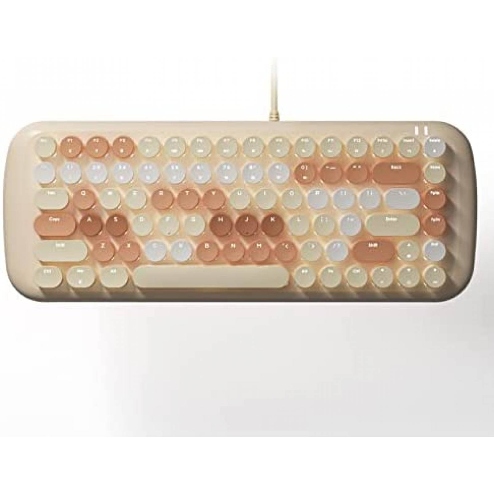Teclado Mecanico Retro KNOWSQT LED de 84 Teclas -Beige